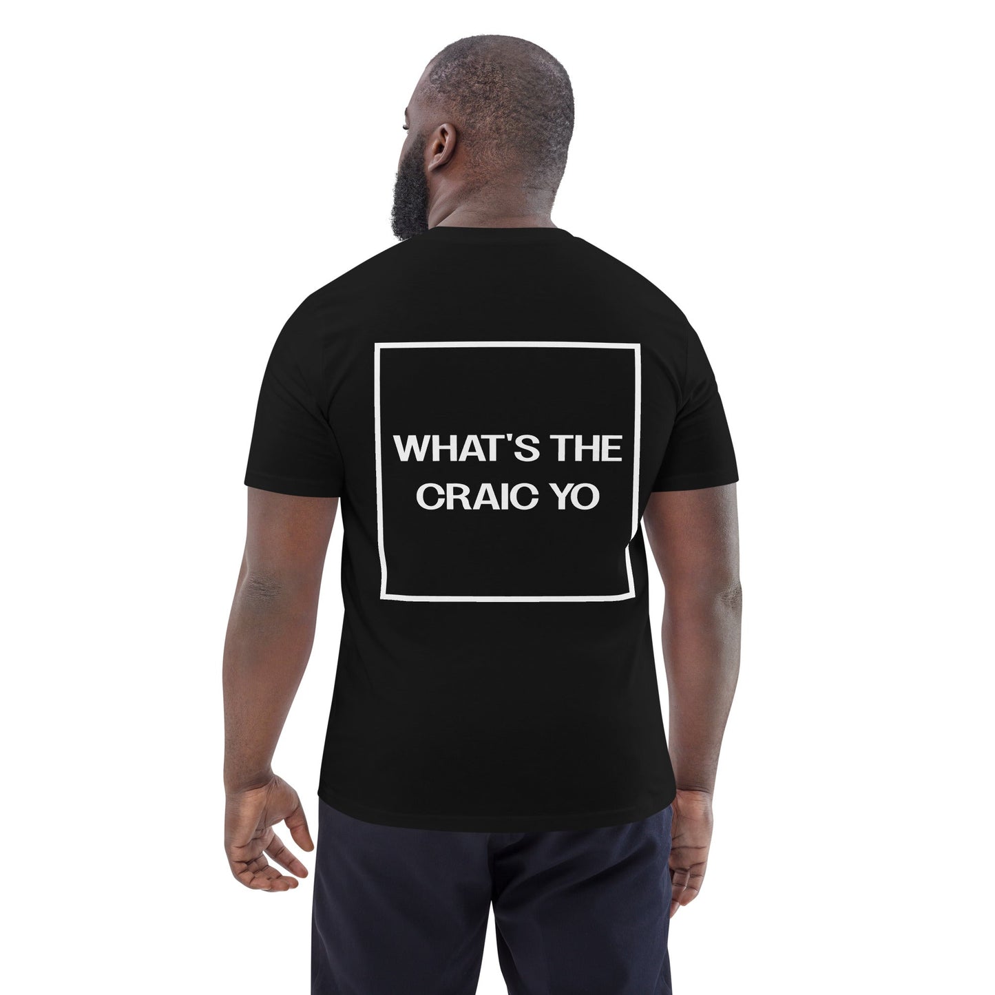 THE CRAIC (back) Unisex black organic cotton t-shirt - Bull & Node
