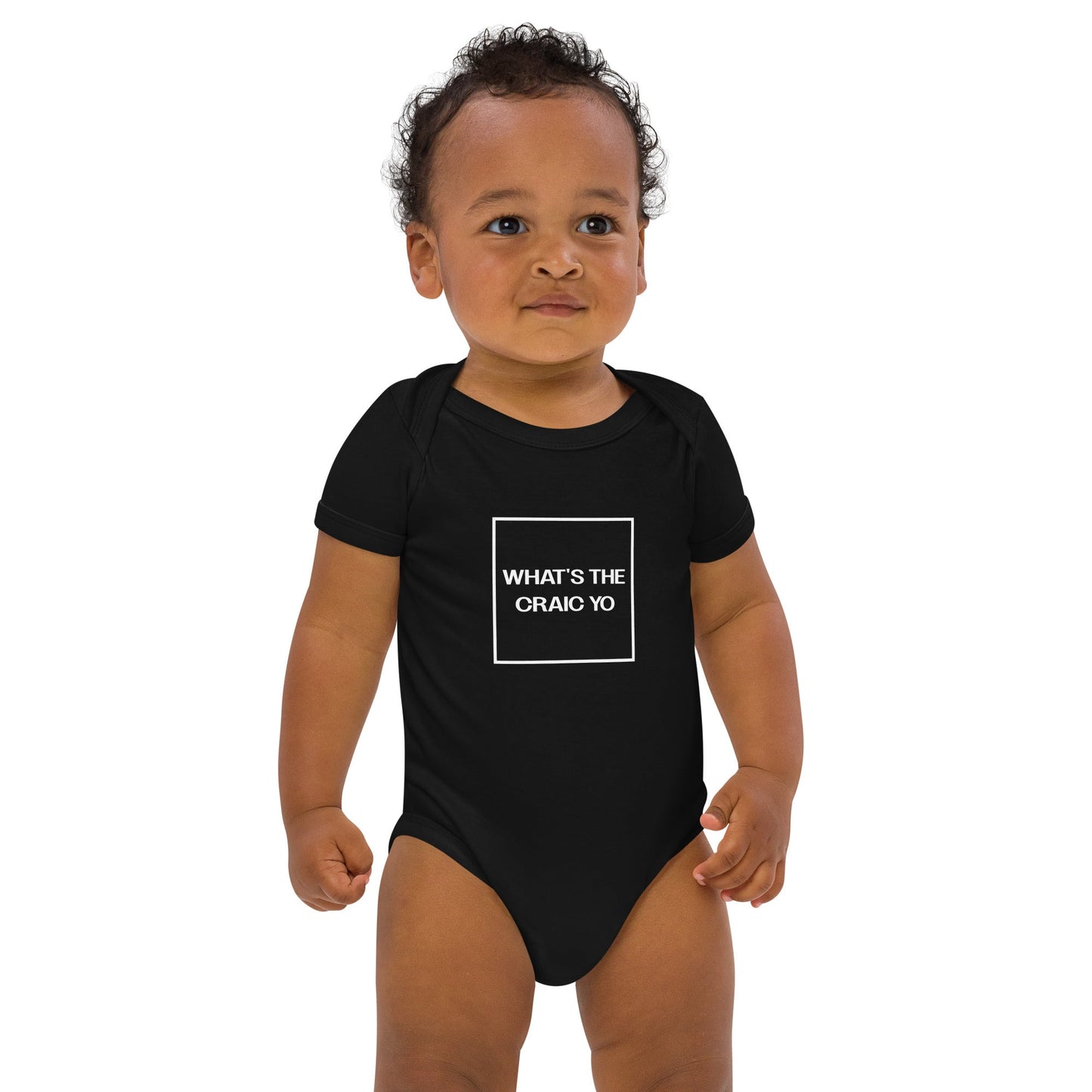 THE CRAIC black Organic cotton baby bodysuit - Bull & Node