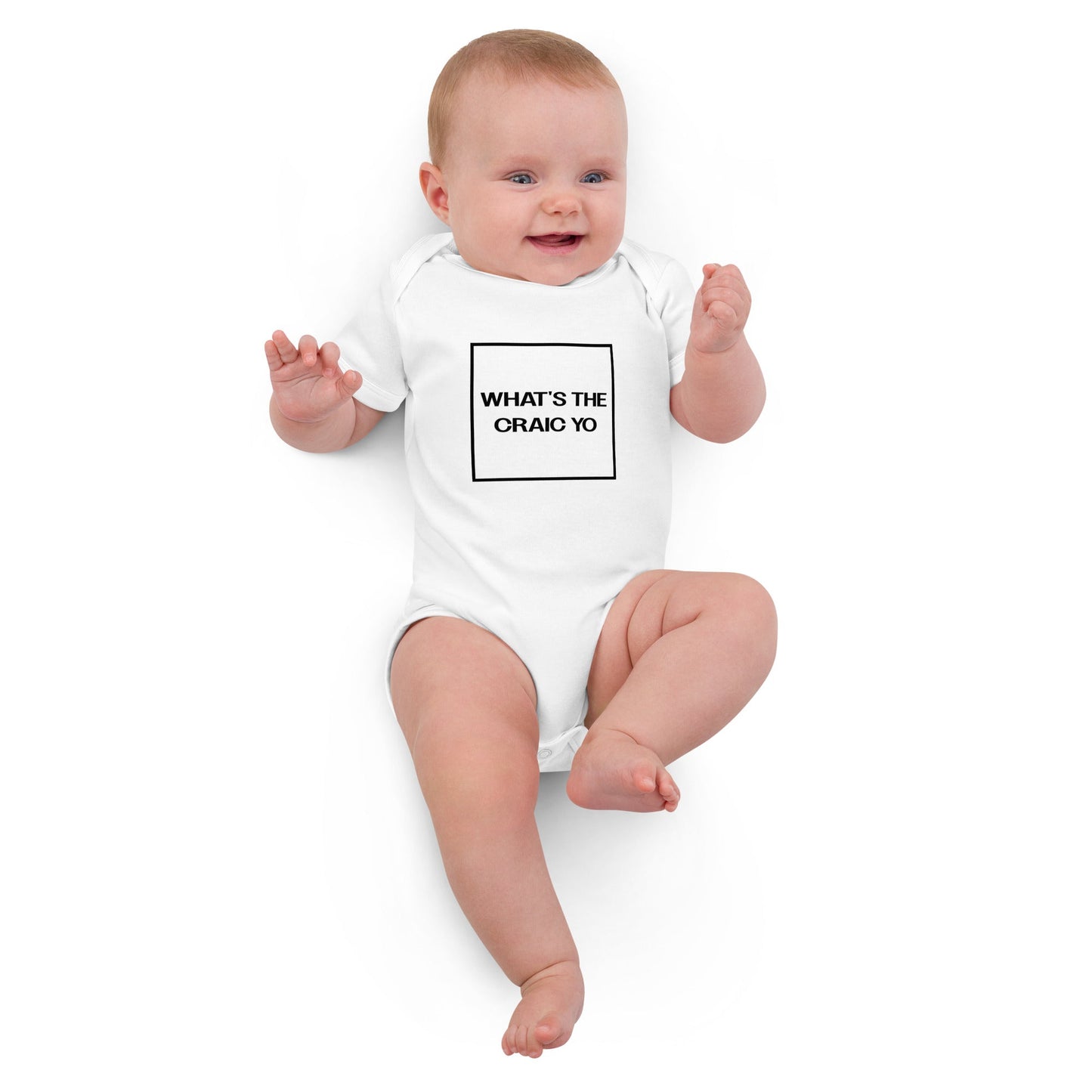 THE CRAIC white Organic cotton baby bodysuit - Bull & Node