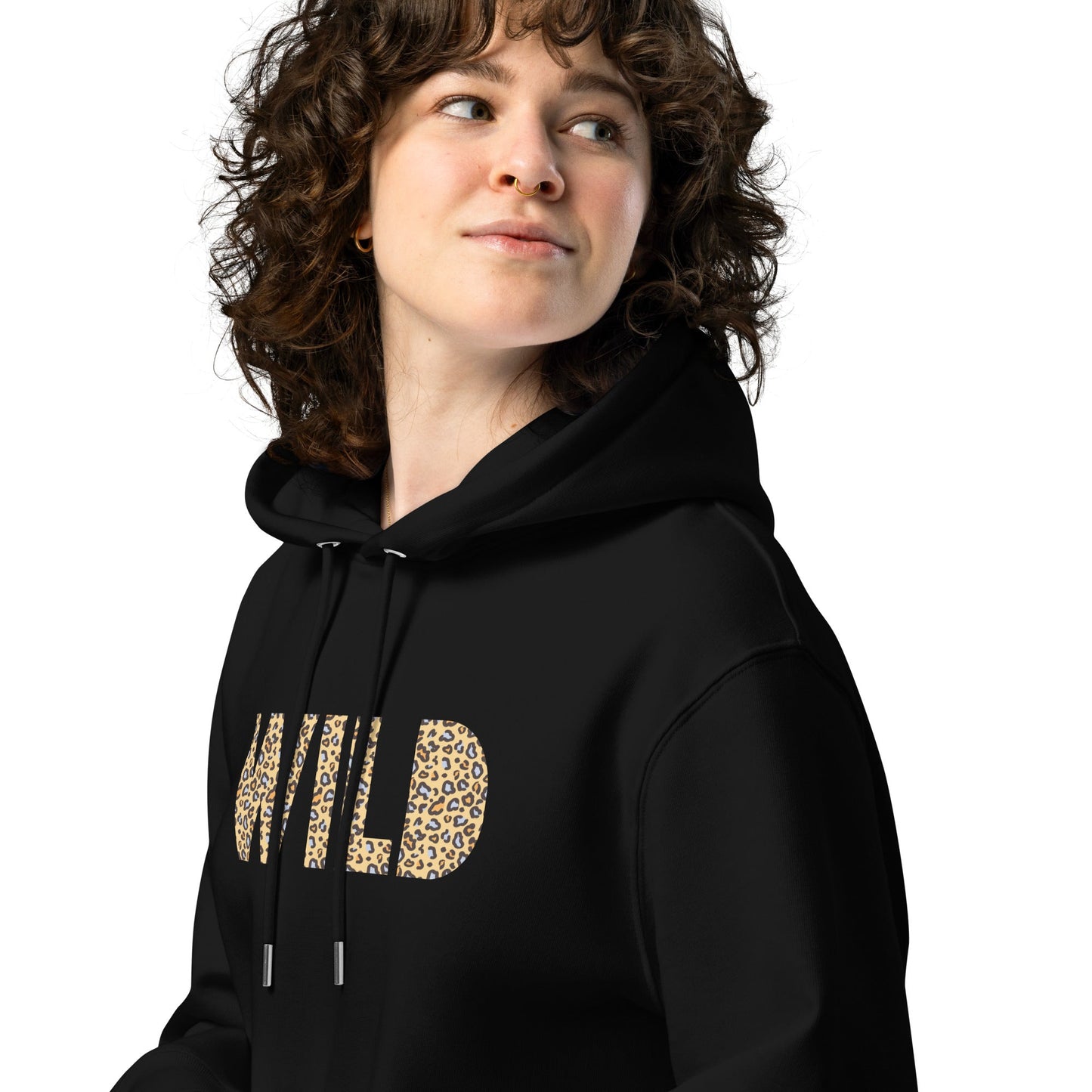 WILD Women's black essential eco hoodie - Bull & Node
