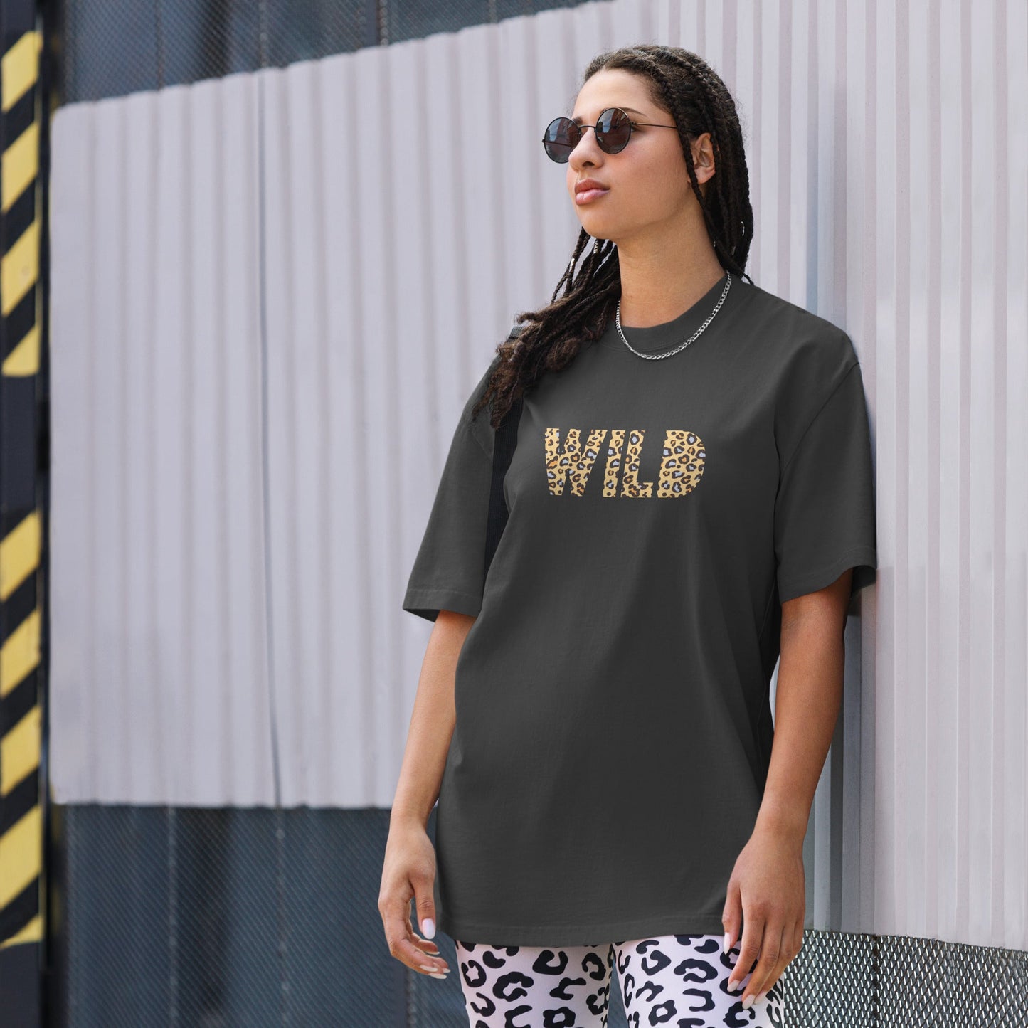 WILD Women's black oversized faded t-shirt - Bull & Node