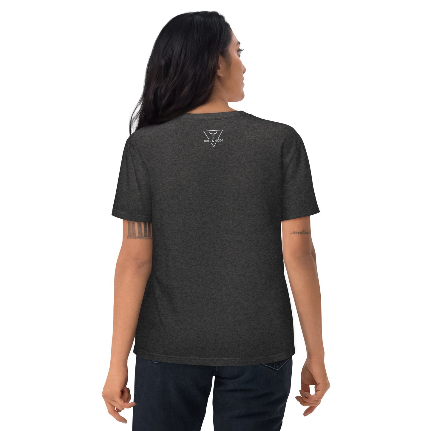 WILD Women's dark heather grey organic cotton t-shirt - Bull & Node