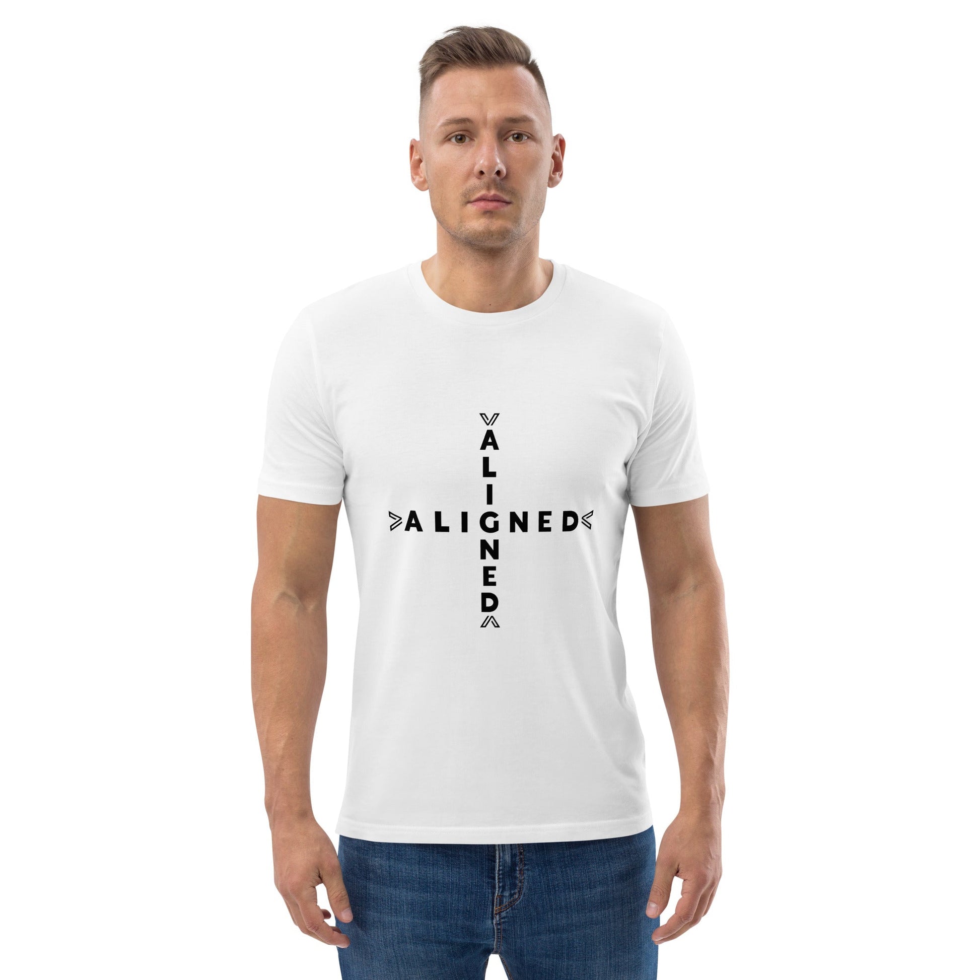 ALIGNED Unisex white organic cotton t-shirt - Bull & Node