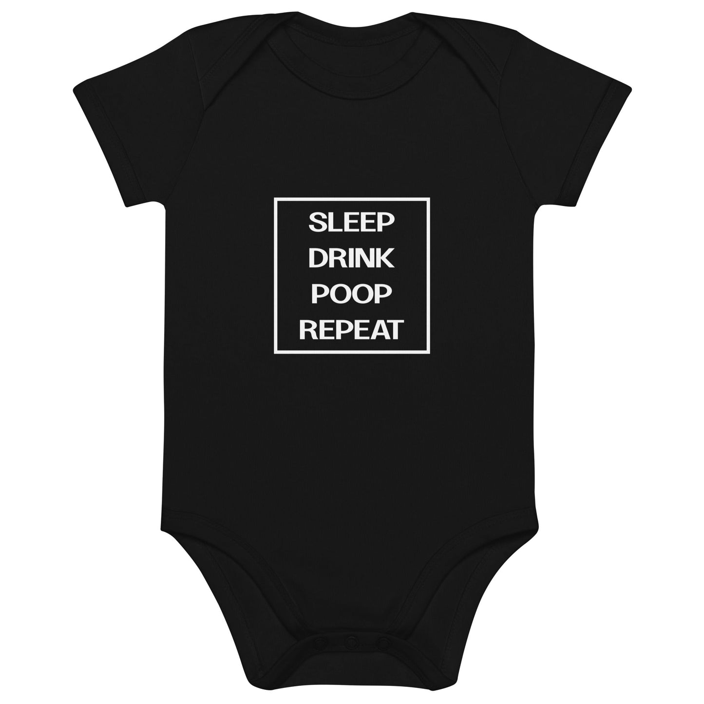 BABY LIFE black Organic cotton baby bodysuit - Bull & Node