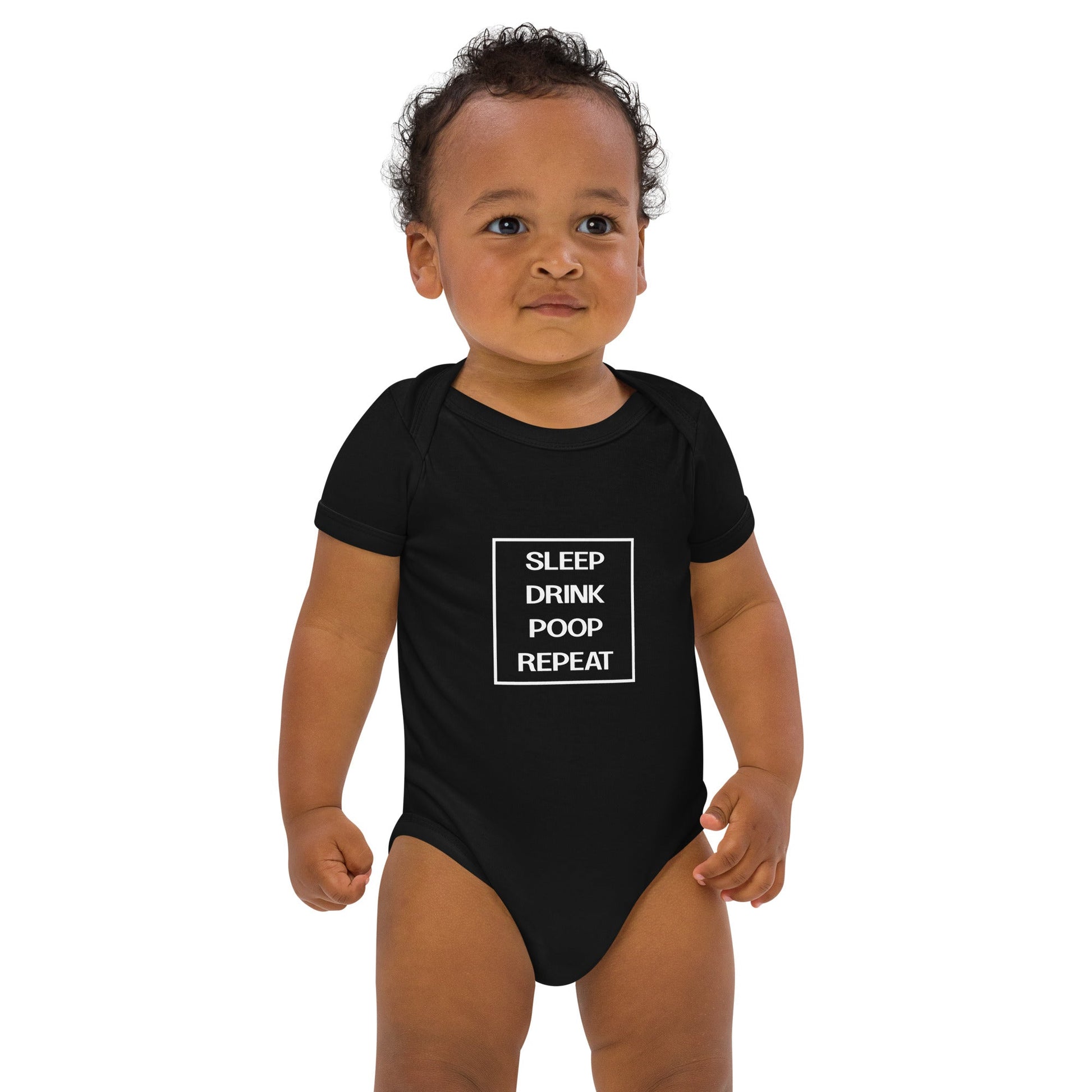 BABY LIFE black Organic cotton baby bodysuit - Bull & Node
