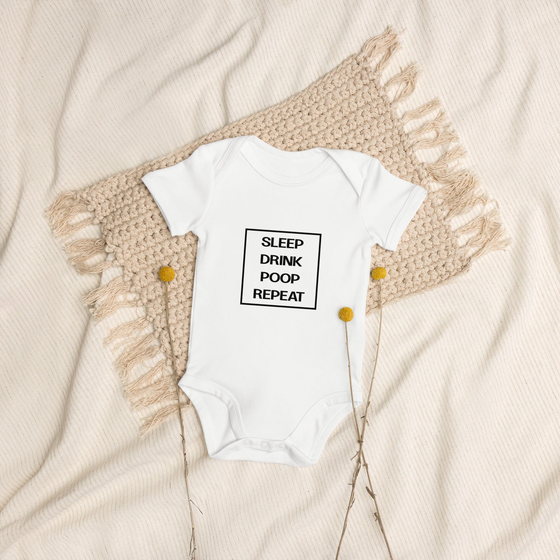 BABY LIFE white Organic cotton baby bodysuit - Bull & Node