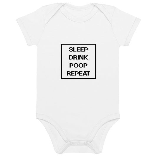 BABY LIFE white Organic cotton baby bodysuit - Bull & Node