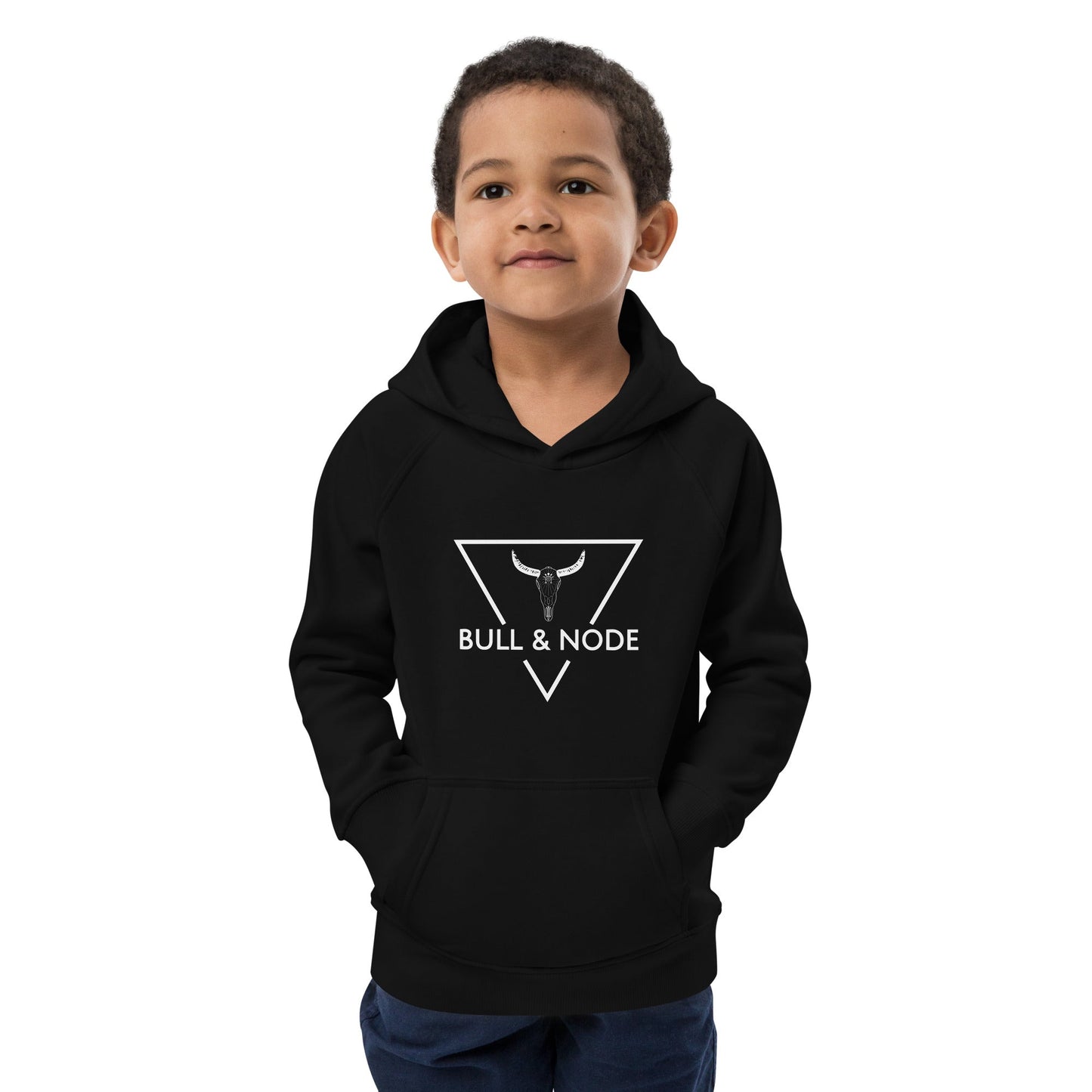 BULL & NODE Kid's black eco hoodie - Bull & Node