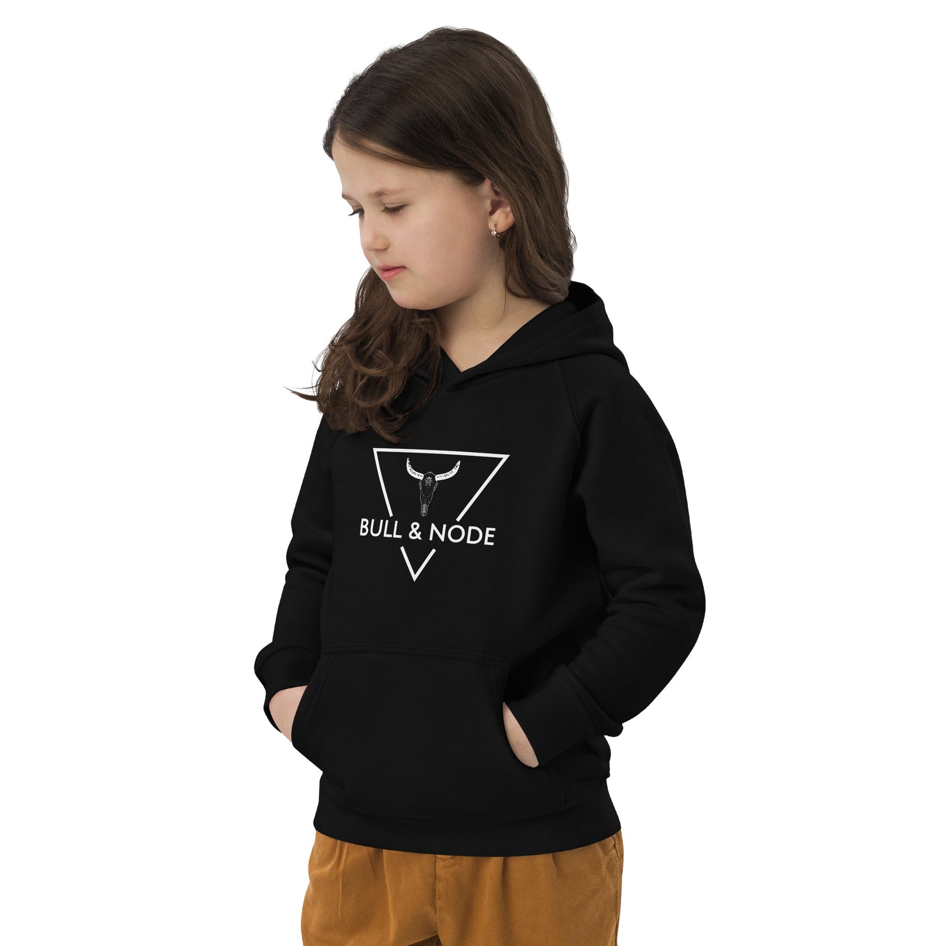 BULL & NODE Kid's black eco hoodie - Bull & Node
