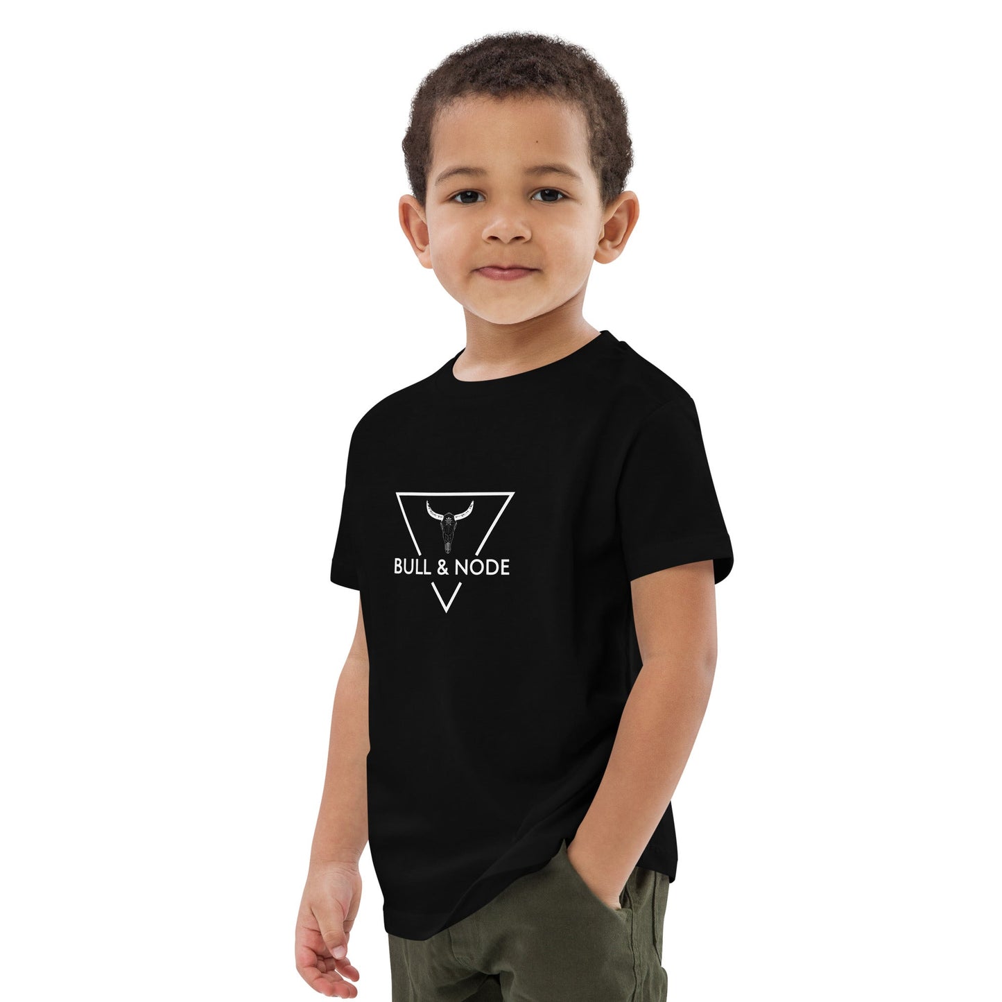 BULL & NODE Kid's black organic cotton t-shirt - Bull & Node