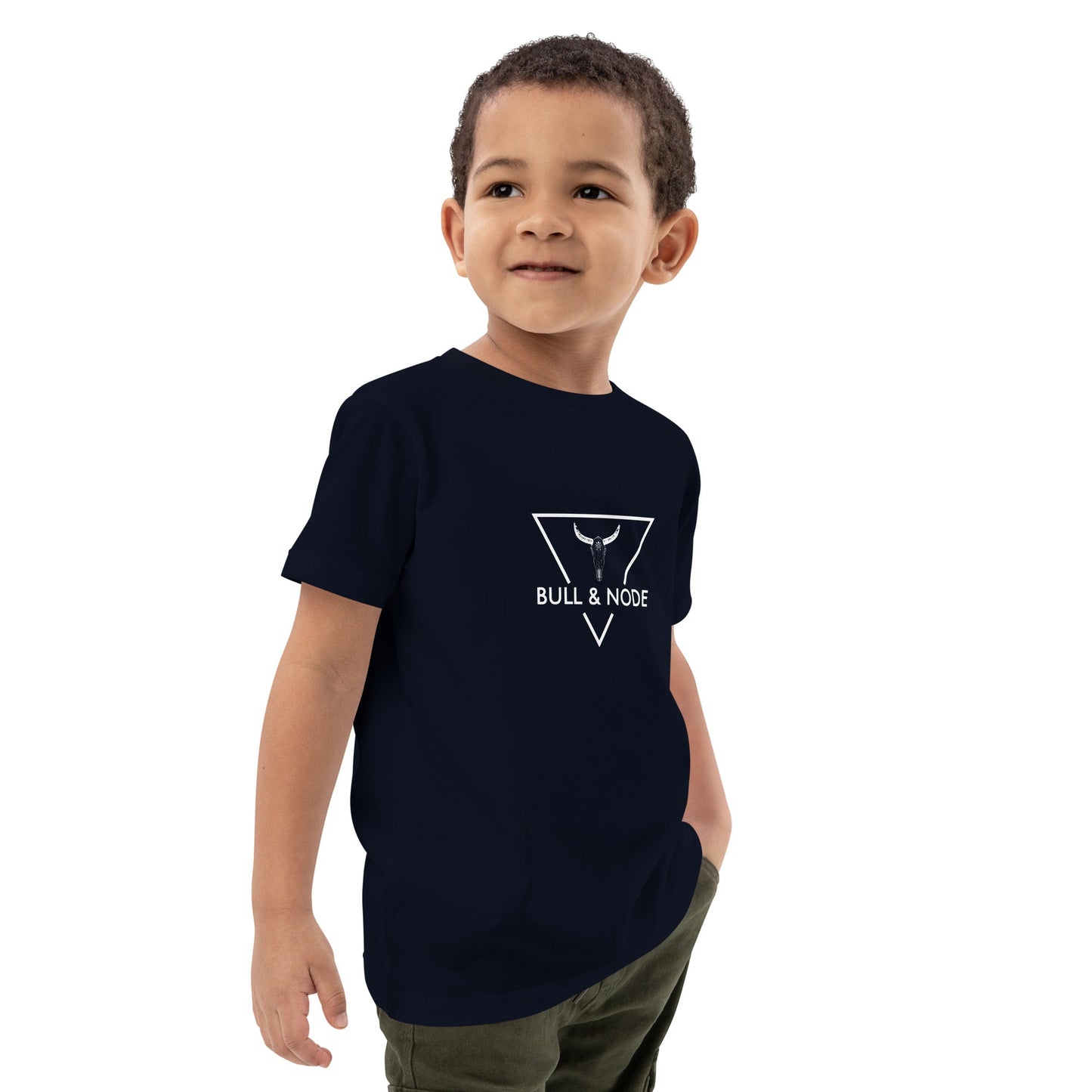 BULL & NODE Kid's navy organic cotton t-shirt - Bull & Node
