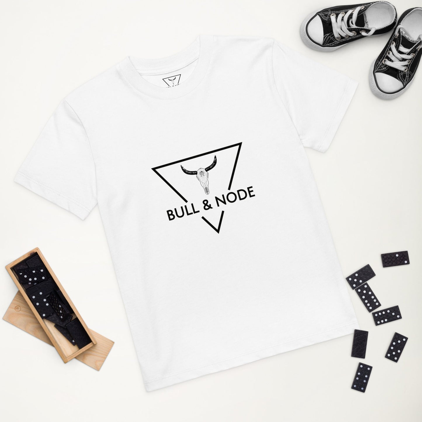 BULL & NODE Kid's white organic cotton t-shirt - Bull & Node