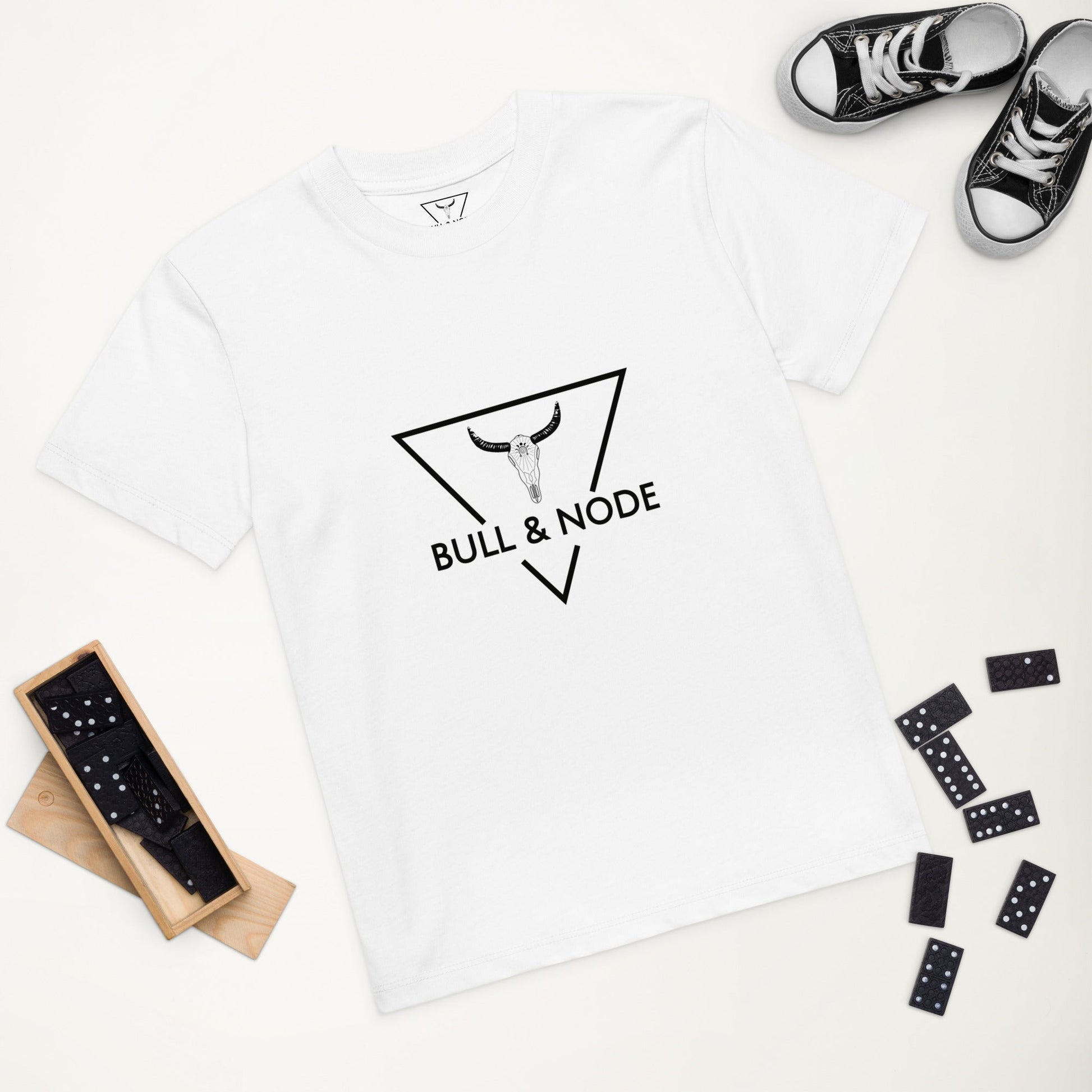 BULL & NODE Kid's white organic cotton t-shirt - Bull & Node