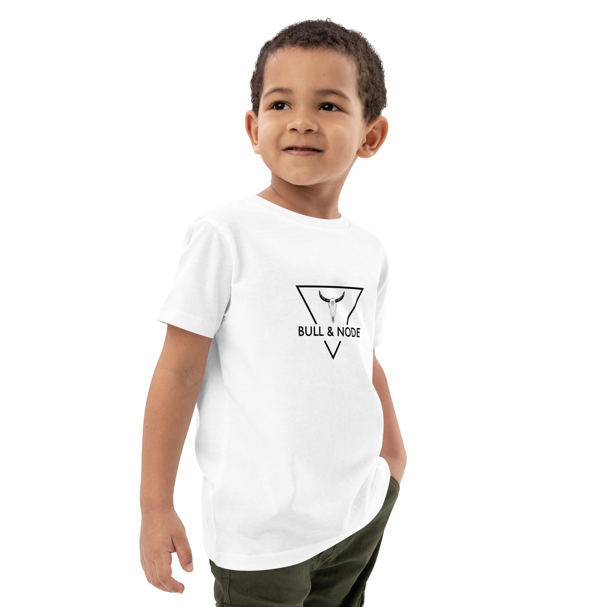 BULL & NODE Kid's white organic cotton t-shirt - Bull & Node