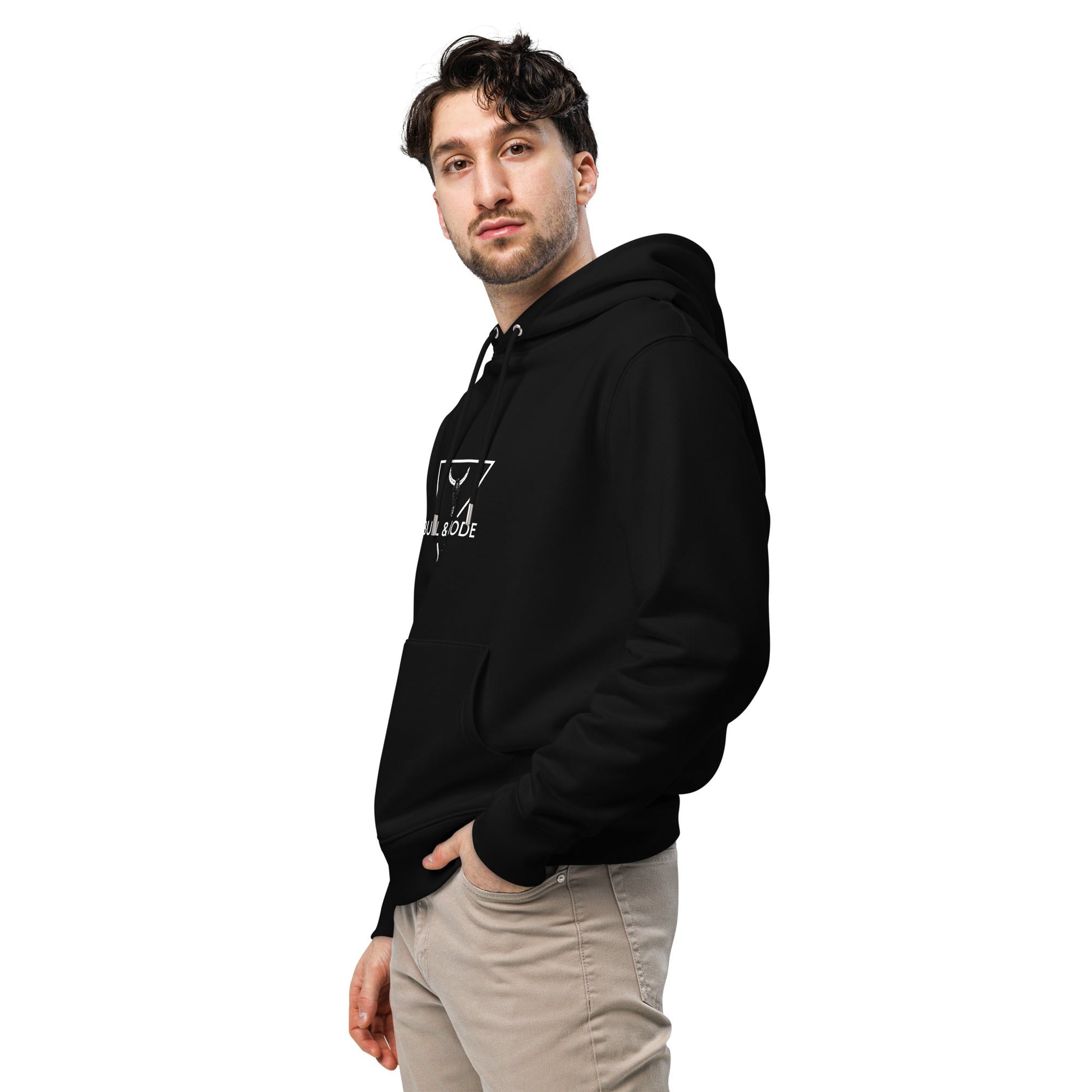 BULL & NODE Men's black essential eco hoodie - Bull & Node