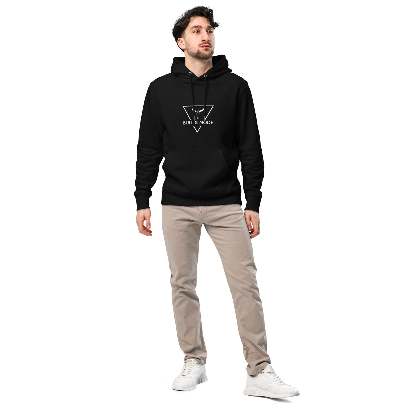 BULL & NODE Men's black essential eco hoodie - Bull & Node