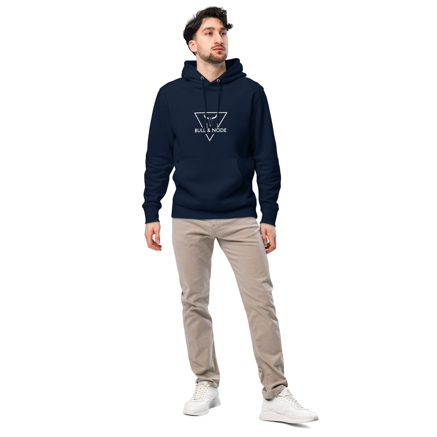 BULL & NODE Men's french navy essential eco hoodie - Bull & Node
