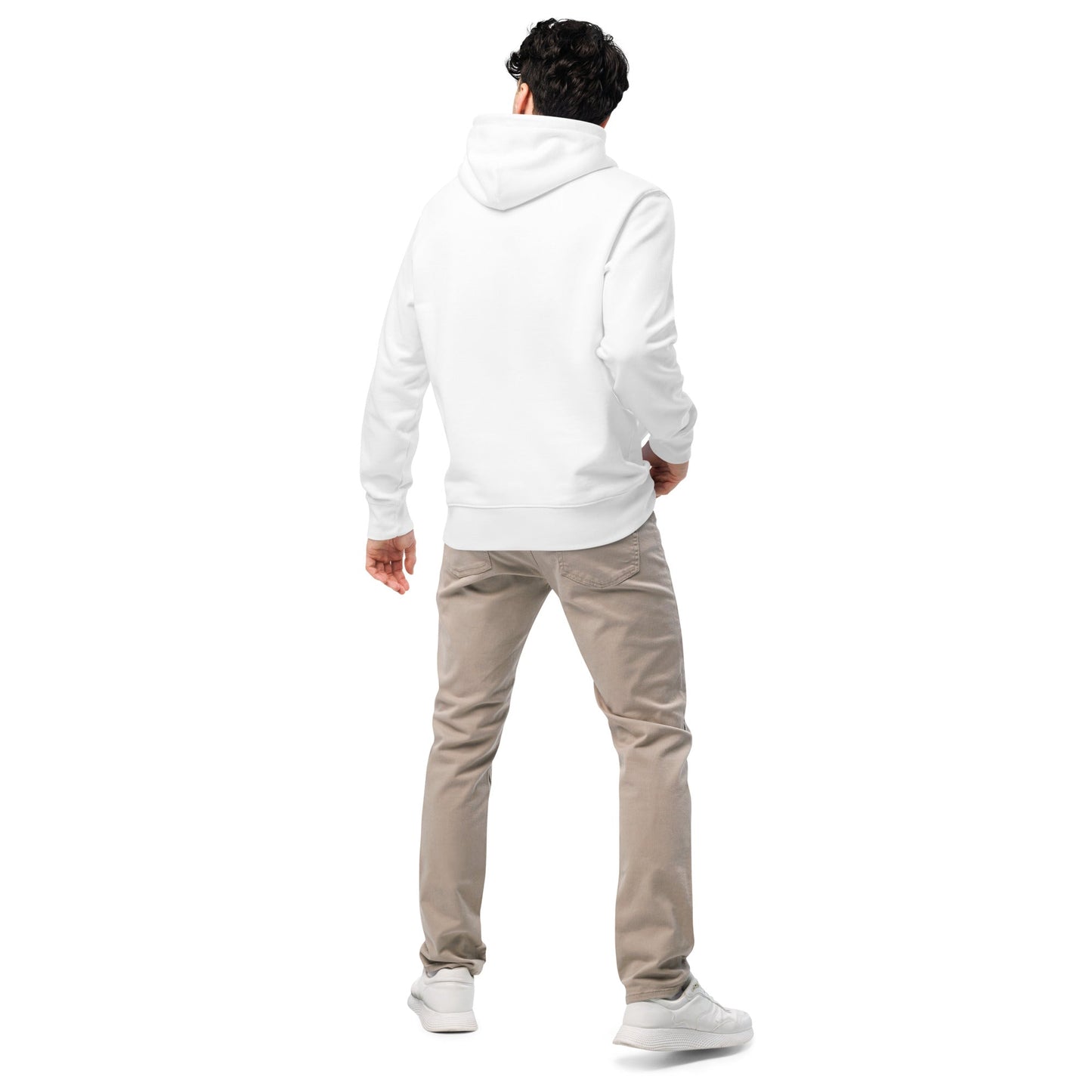 BULL & NODE Mens's white essential eco hoodie - Bull & Node