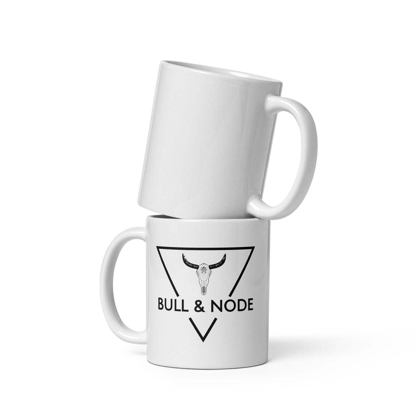 BULL & NODE White glossy mug - Bull & Node