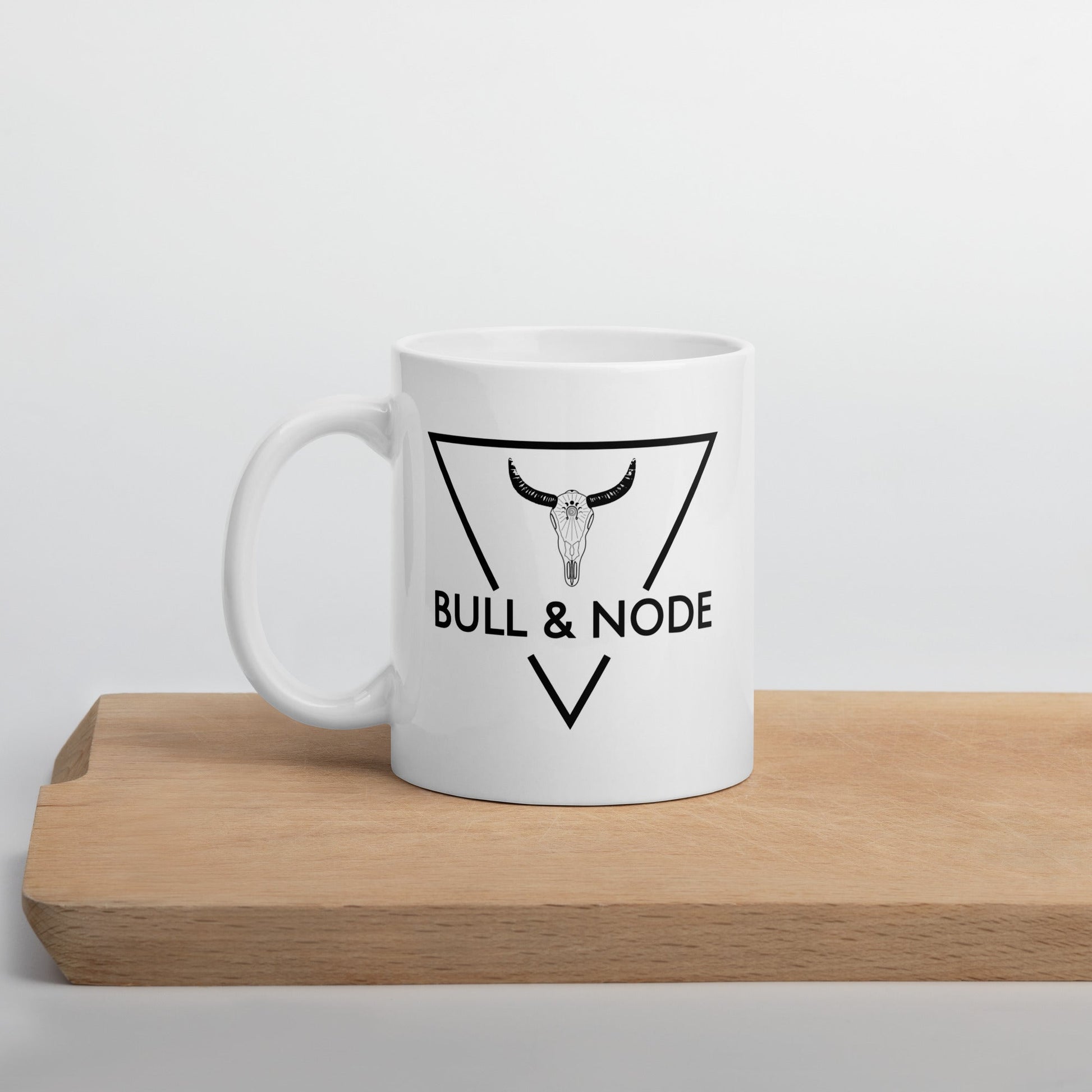 BULL & NODE White glossy mug - Bull & Node