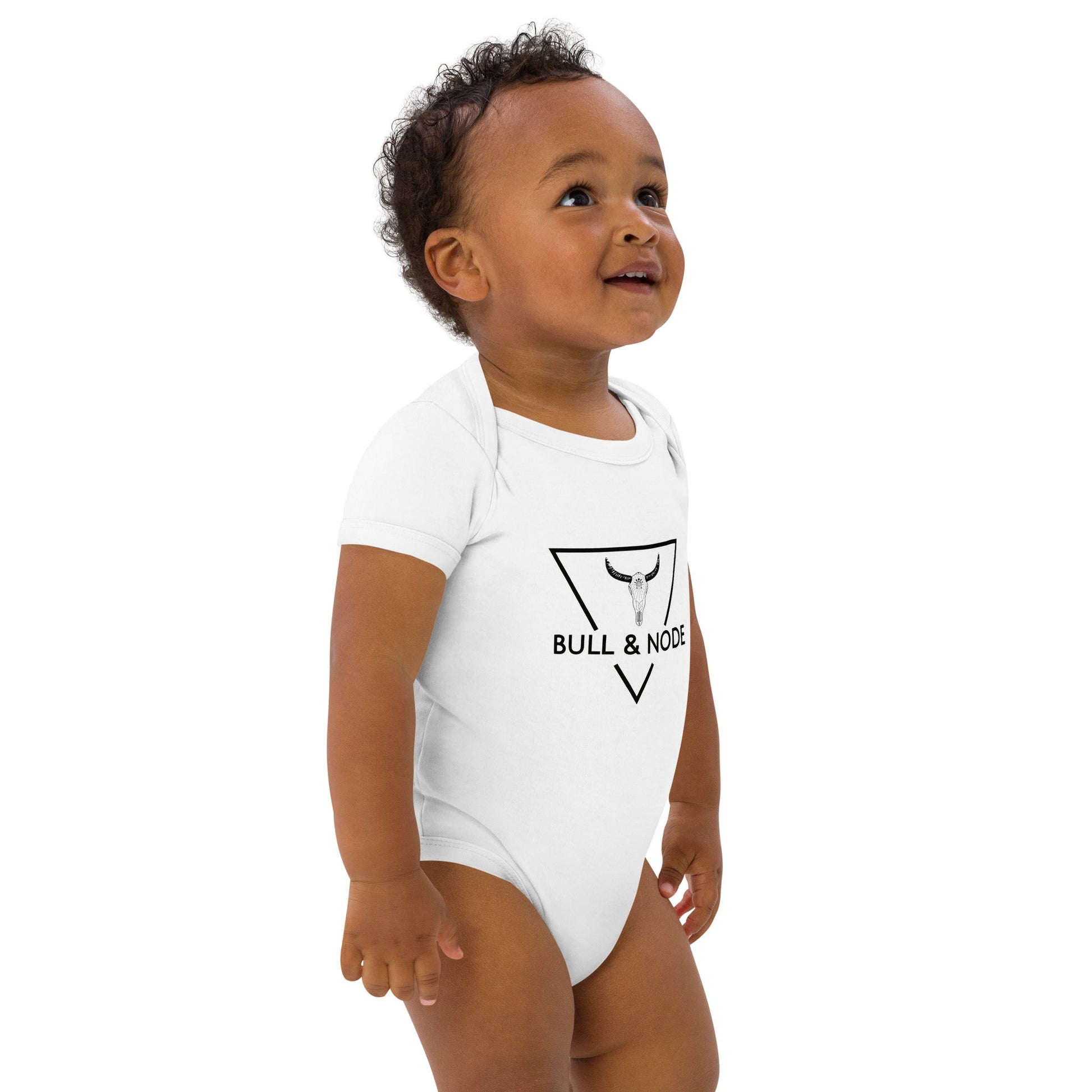 BULL & NODE white organic cotton baby bodysuit - Bull & Node