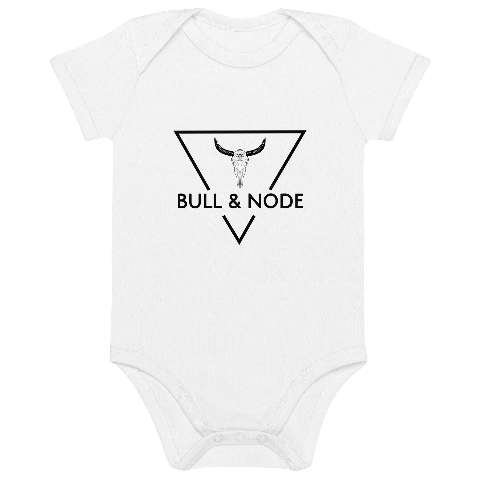 BULL & NODE white organic cotton baby bodysuit - Bull & Node