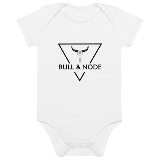 BULL & NODE white organic cotton baby bodysuit - Bull & Node