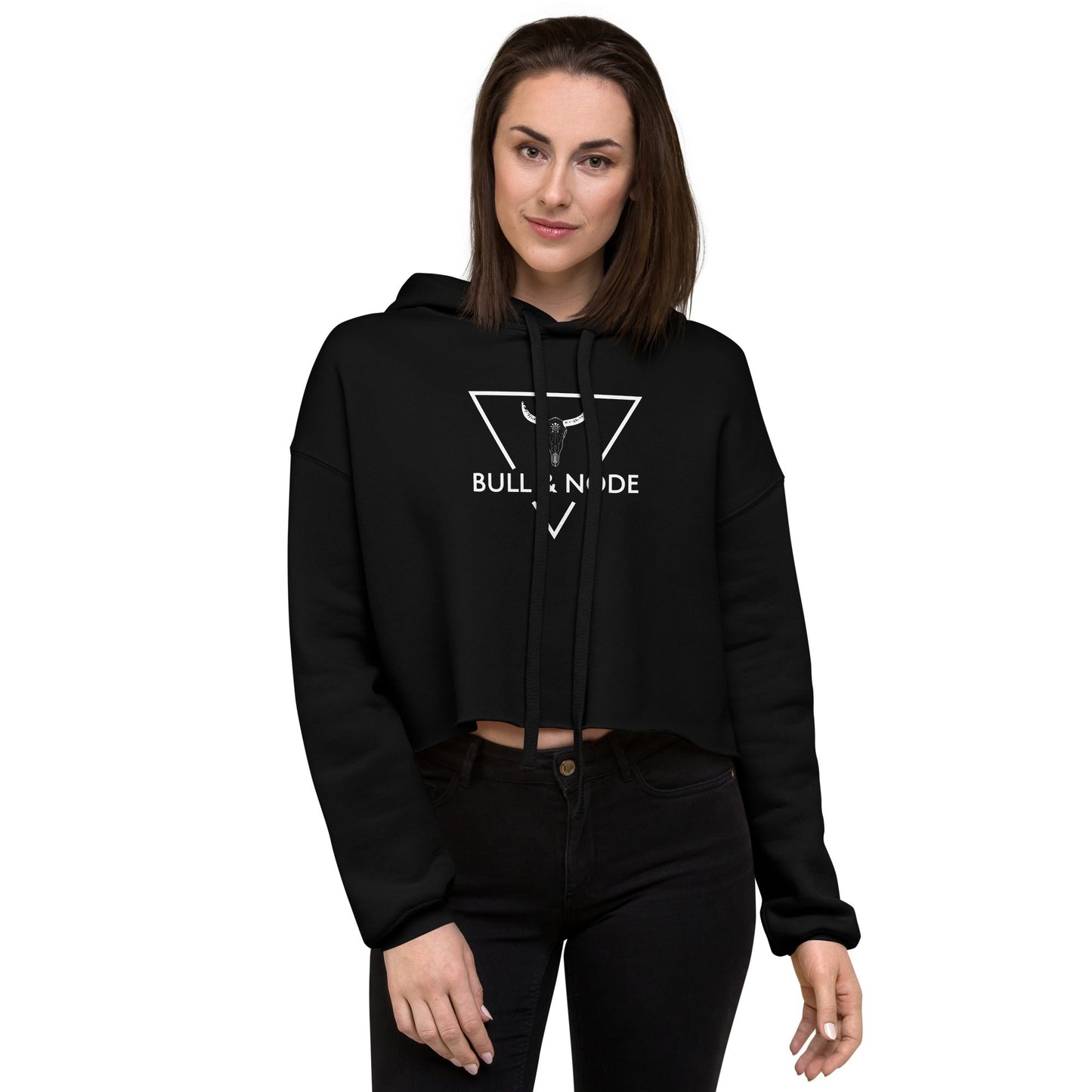 BULL & NODE Women's black Crop Hoodie - Bull & Node
