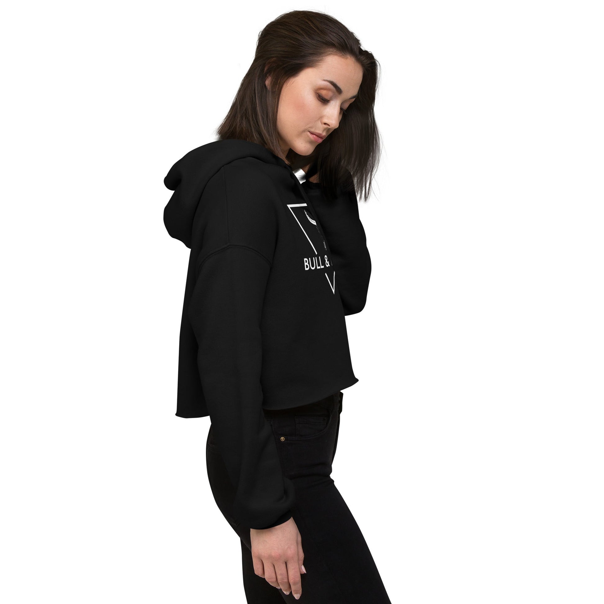 BULL & NODE Women's black Crop Hoodie - Bull & Node