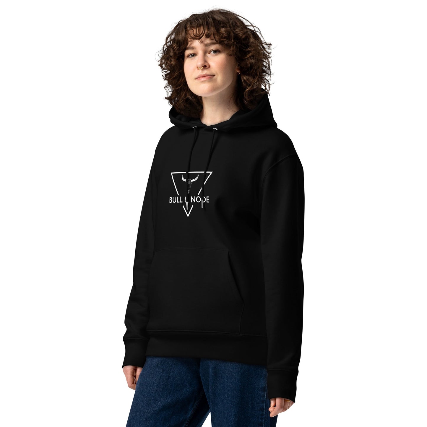 BULL & NODE Women's black essential eco hoodie - Bull & Node