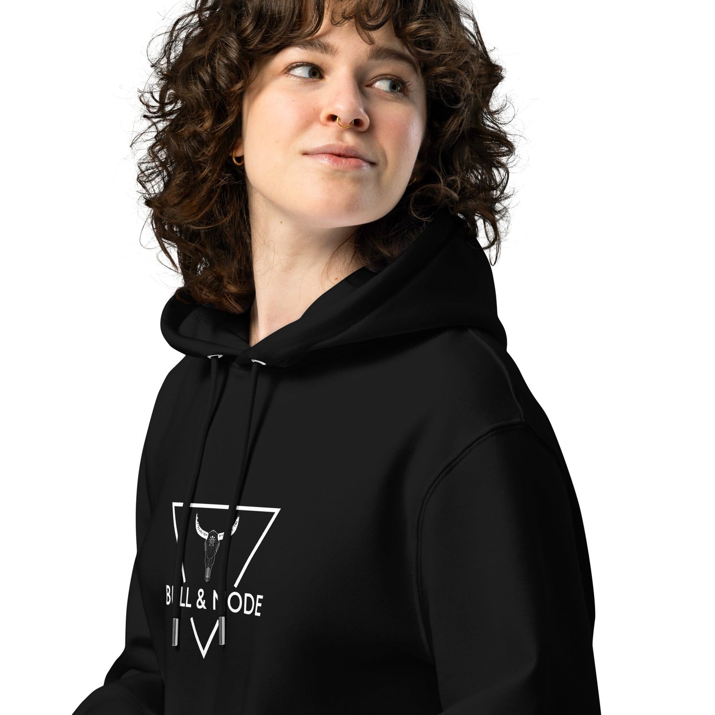 BULL & NODE Women's black essential eco hoodie - Bull & Node