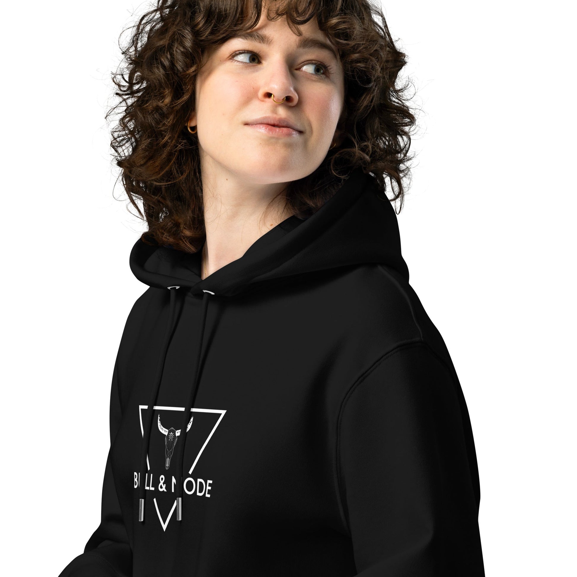 BULL & NODE Women's black essential eco hoodie - Bull & Node