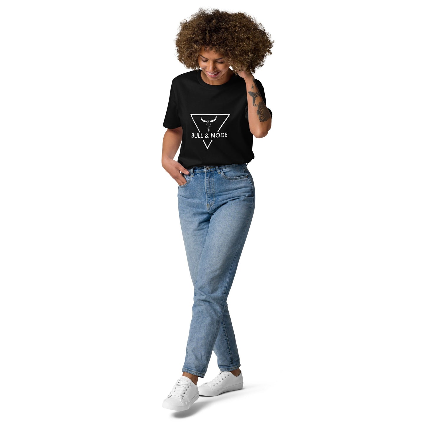 BULL & NODE Women's black organic cotton t-shirt - Bull & Node