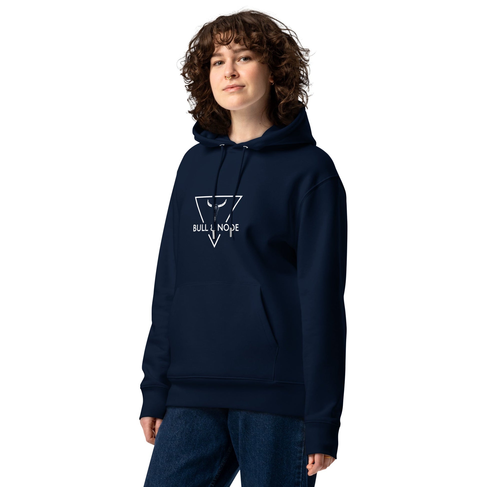 BULL & NODE Women's french navy essential eco hoodie - Bull & Node