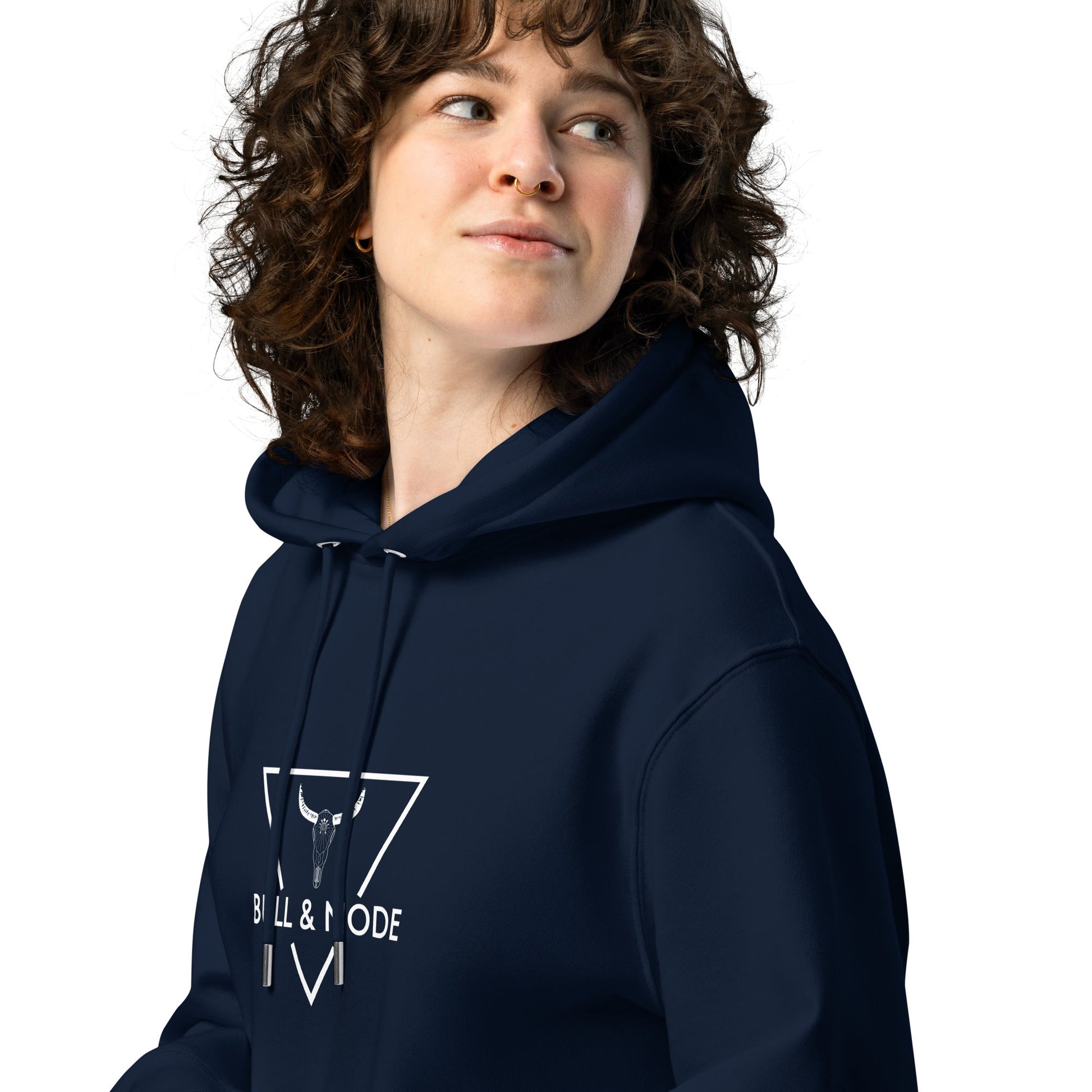 BULL & NODE Women's french navy essential eco hoodie - Bull & Node