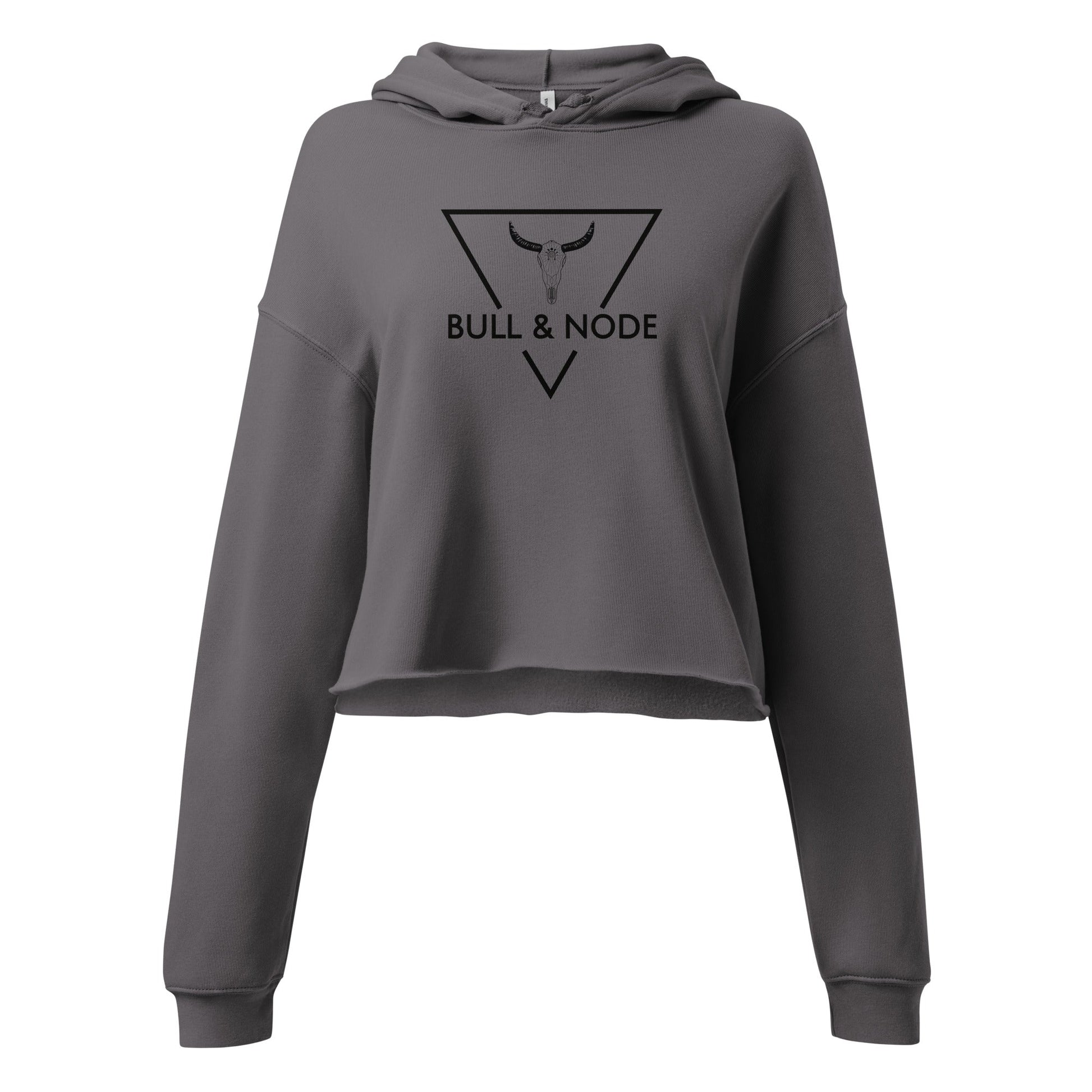 BULL & NODE Women's grey & black Crop Hoodie - Bull & Node