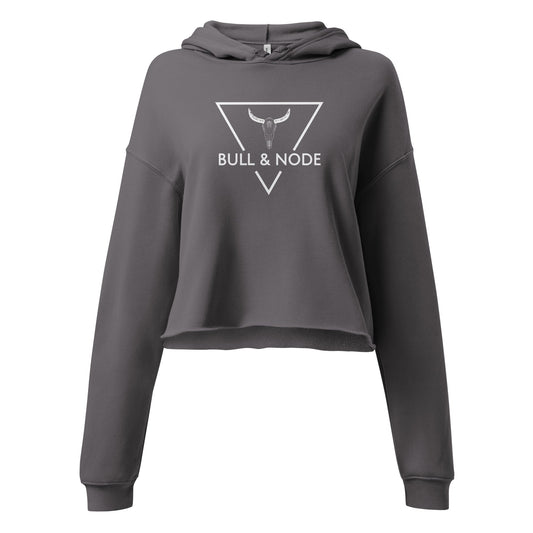 BULL & NODE Women's grey & white Crop Hoodie - Bull & Node