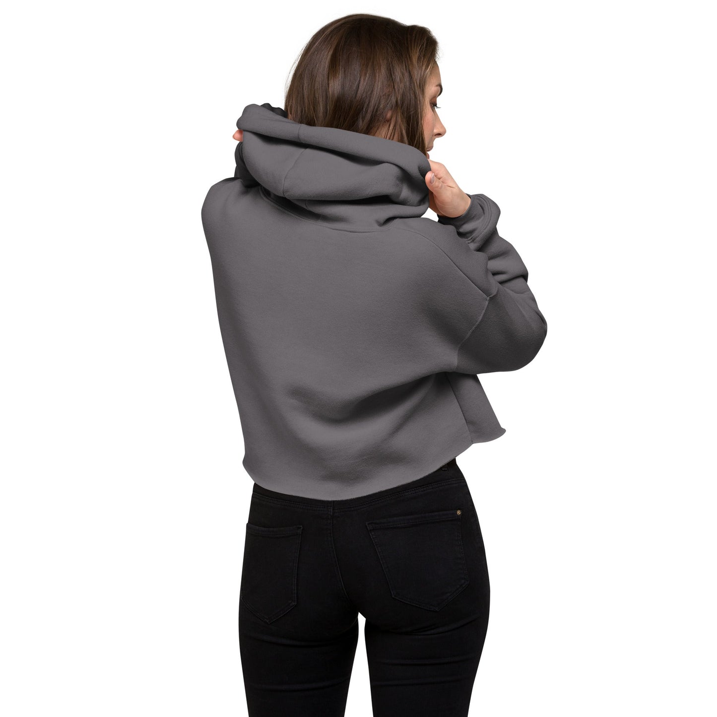 BULL & NODE Women's grey & white Crop Hoodie - Bull & Node