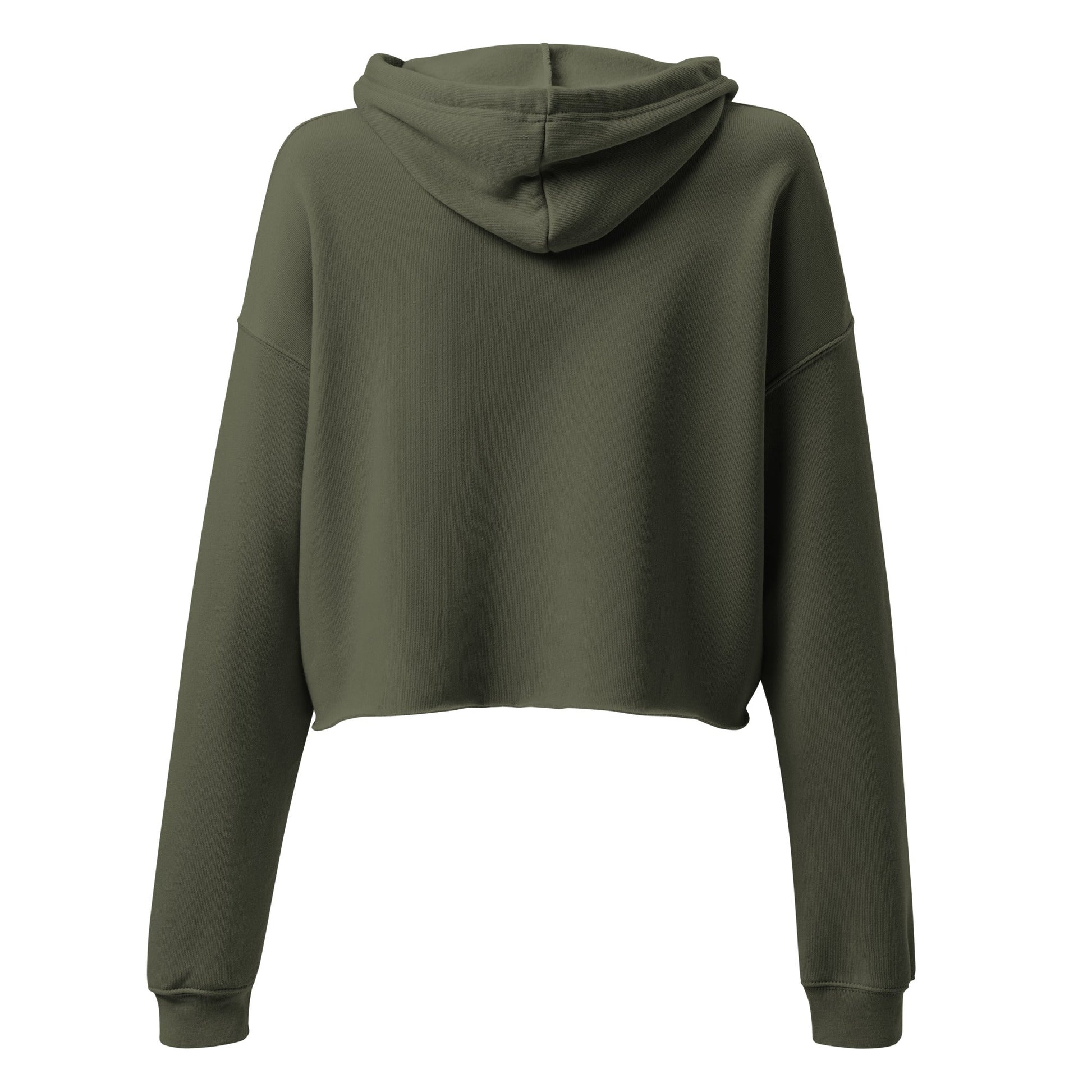 BULL & NODE Women's military green & black Crop Hoodie - Bull & Node