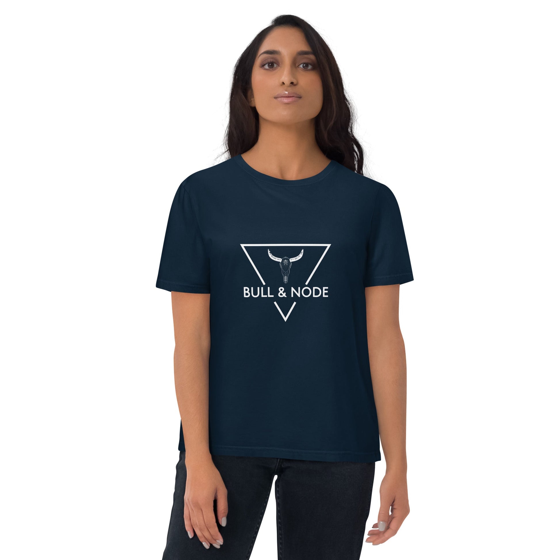 BULL & NODE Women's navy organic cotton t-shirt - Bull & Node
