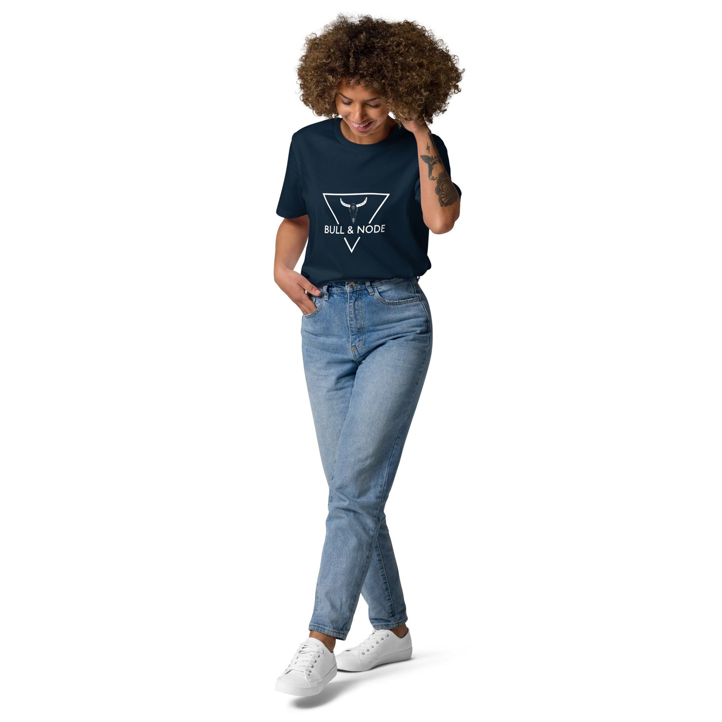 BULL & NODE Women's navy organic cotton t-shirt - Bull & Node