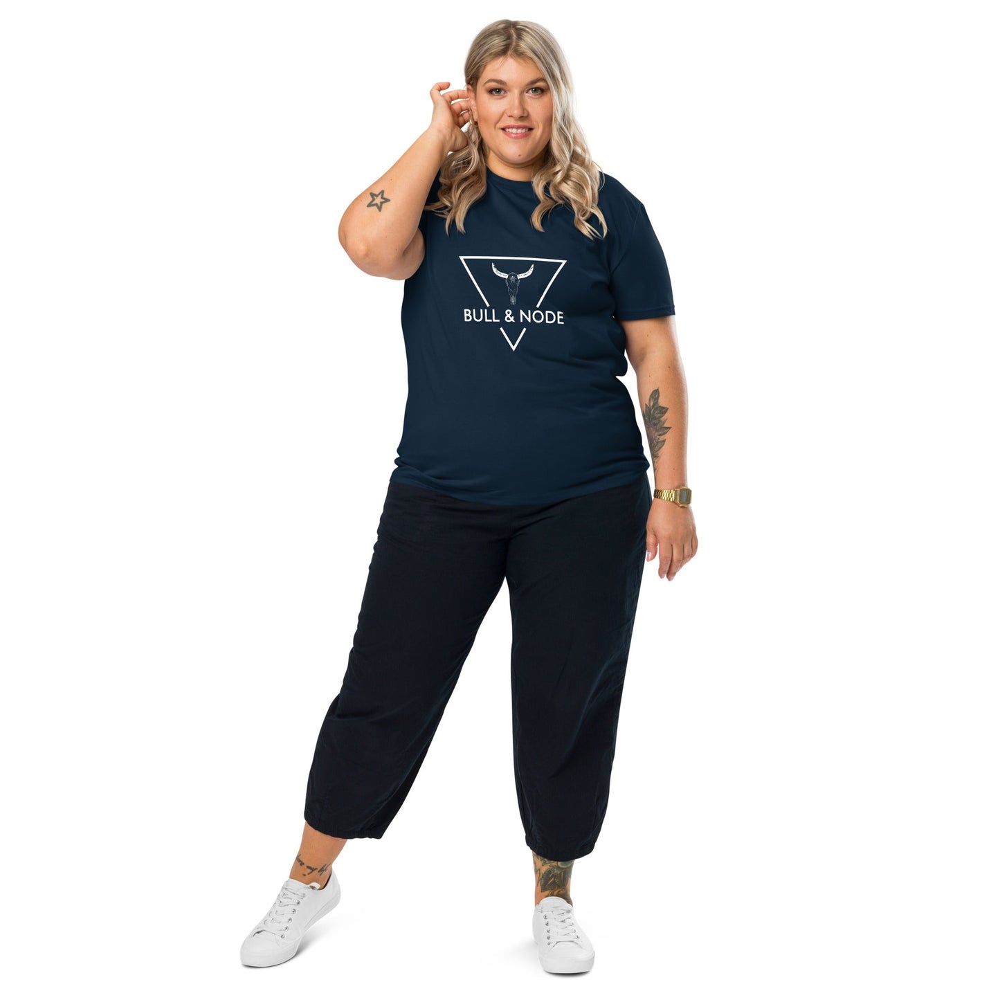 BULL & NODE Women's navy organic cotton t-shirt - Bull & Node