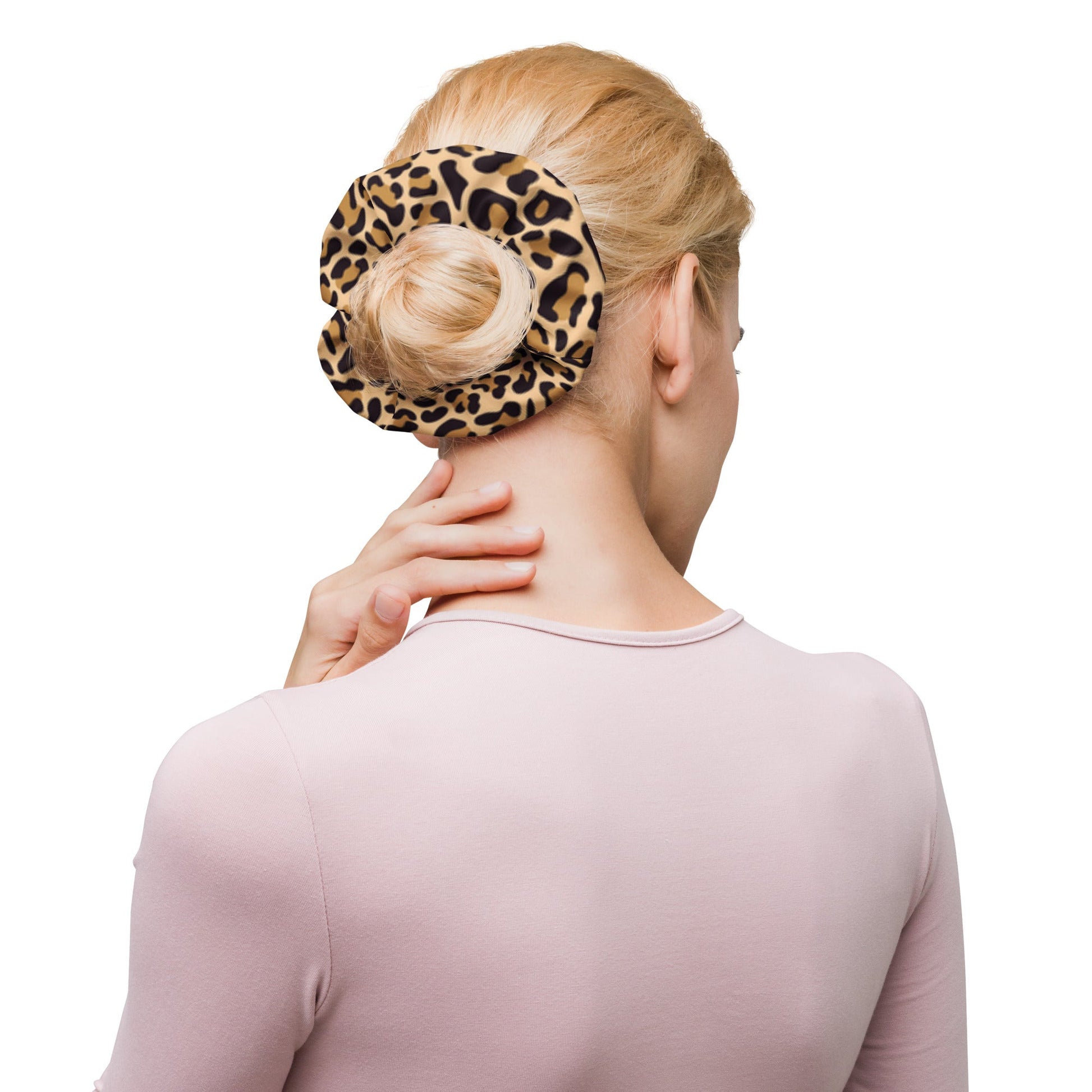Cheetah print recycled Hair Scrunchie - Bull & Node