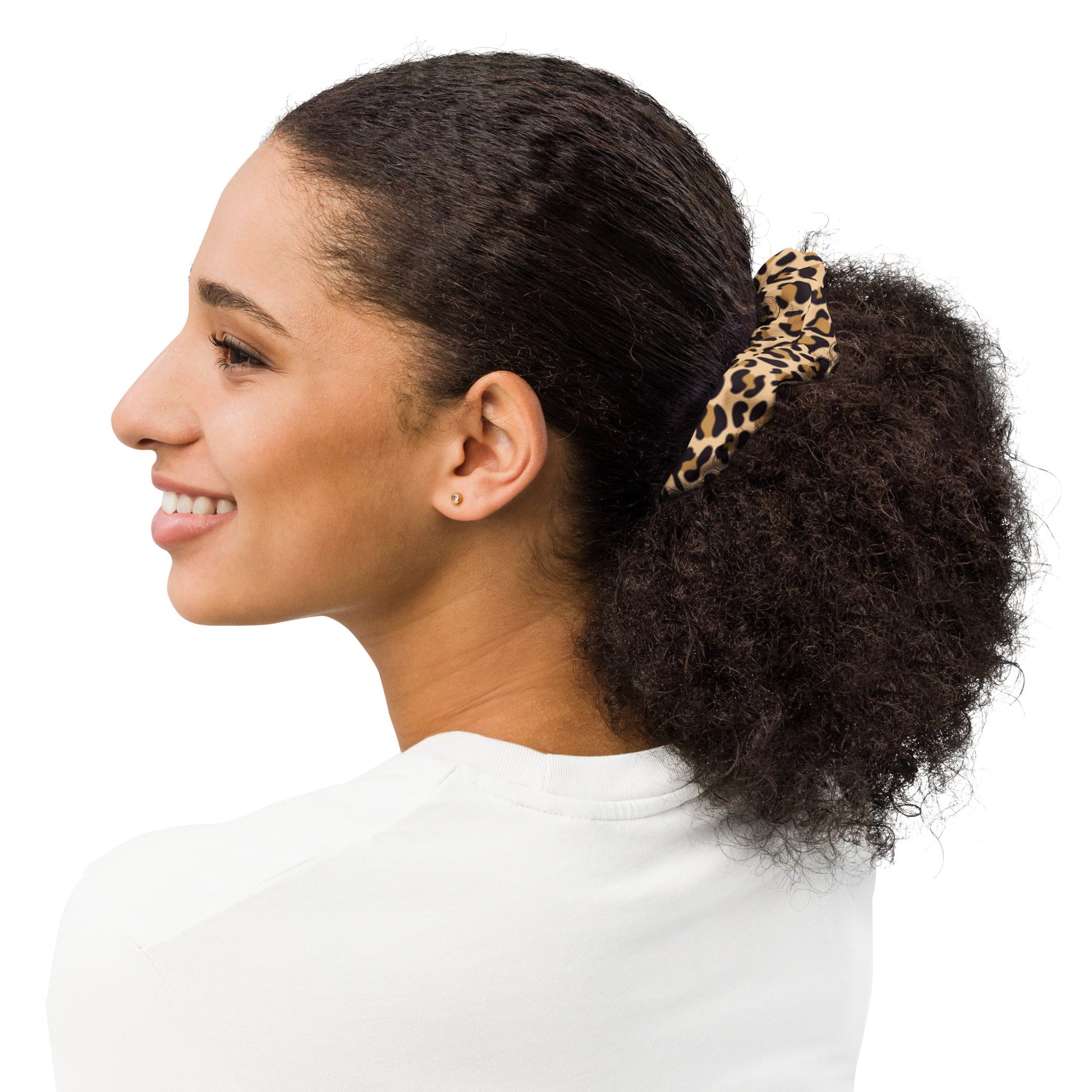 Cheetah print recycled Hair Scrunchie - Bull & Node