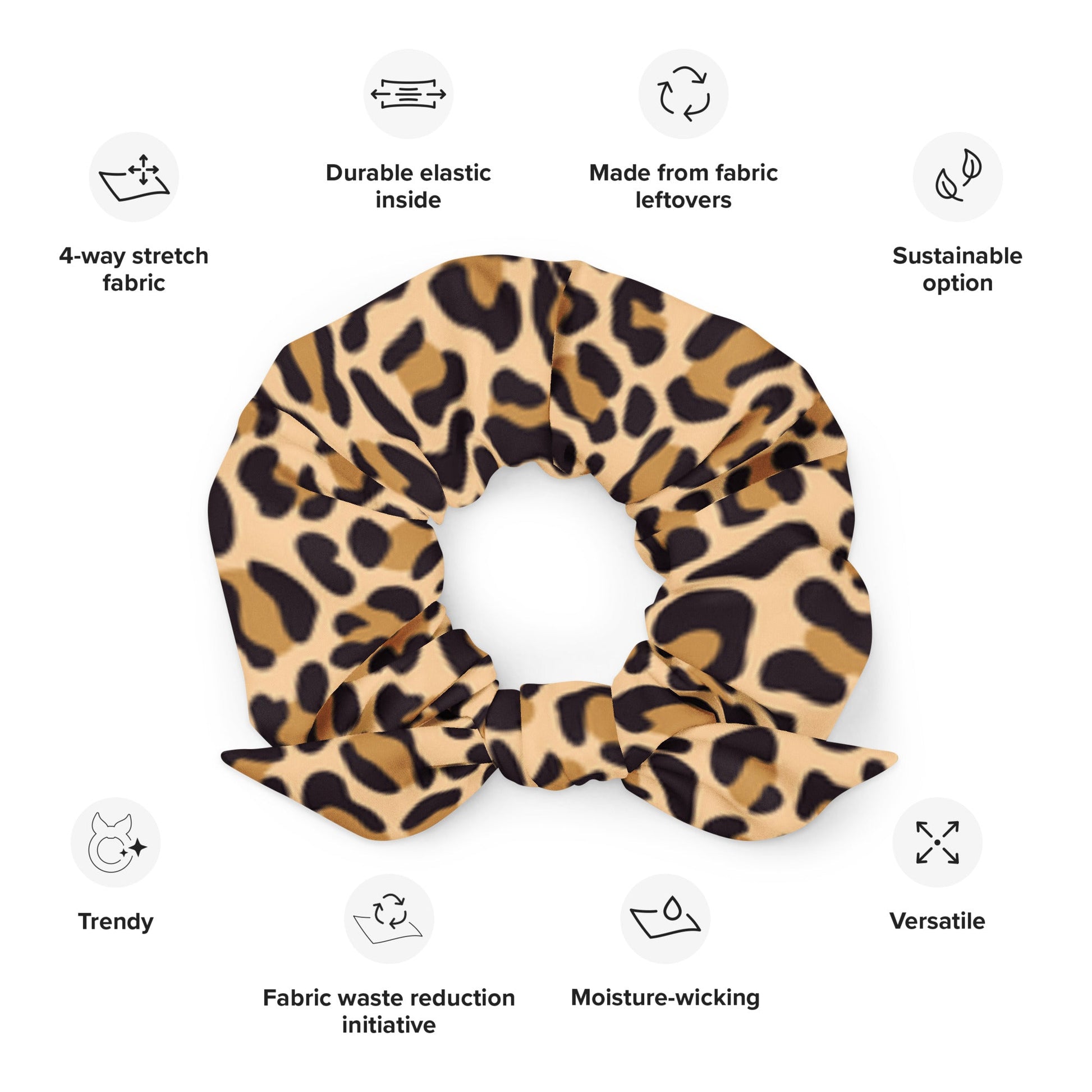 Cheetah print recycled Hair Scrunchie - Bull & Node