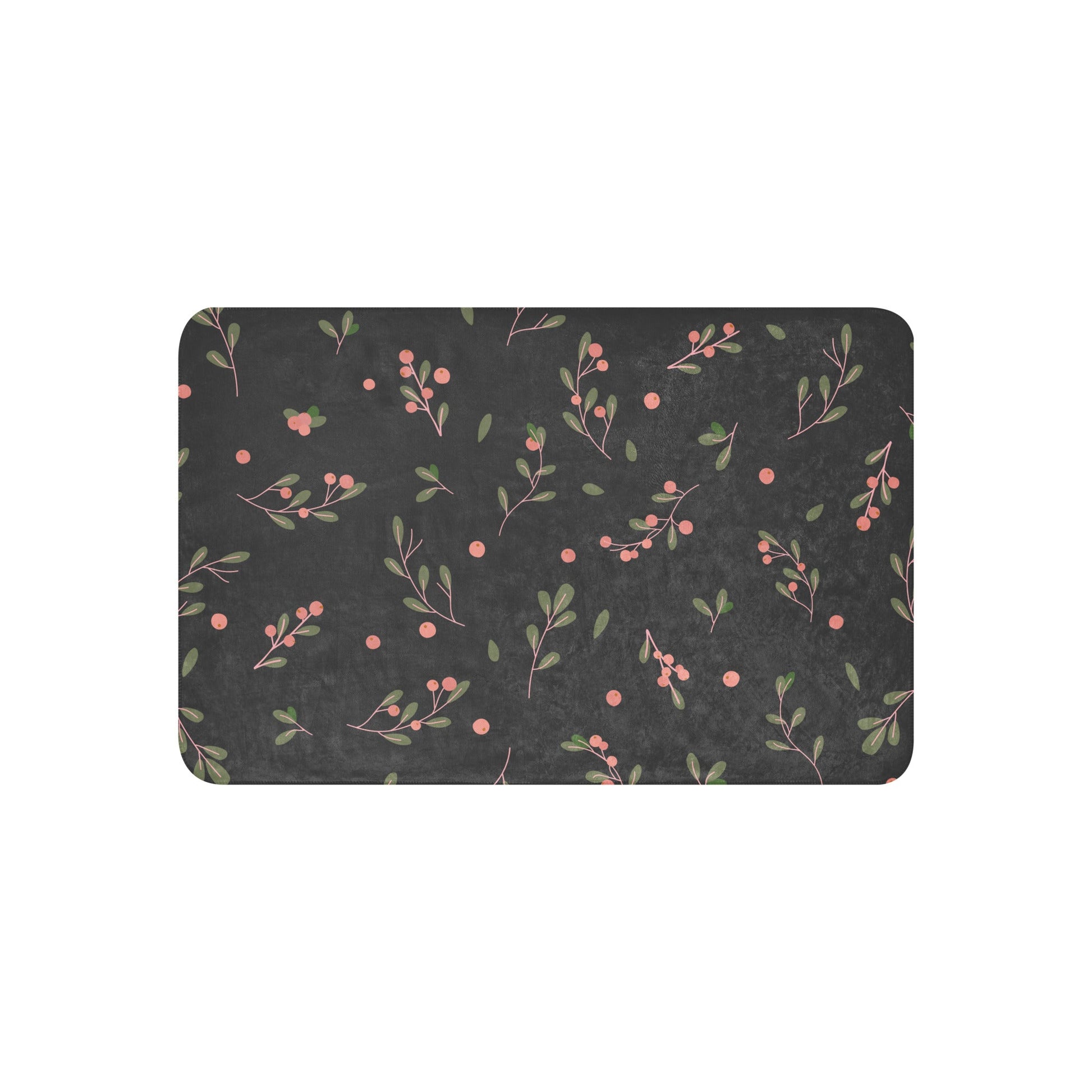 Christmas leaves grey 37"x57" Sherpa blanket - Bull & Node