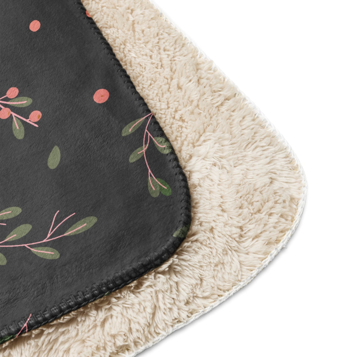 Christmas leaves grey 50"x60" Sherpa blanket - Bull & Node