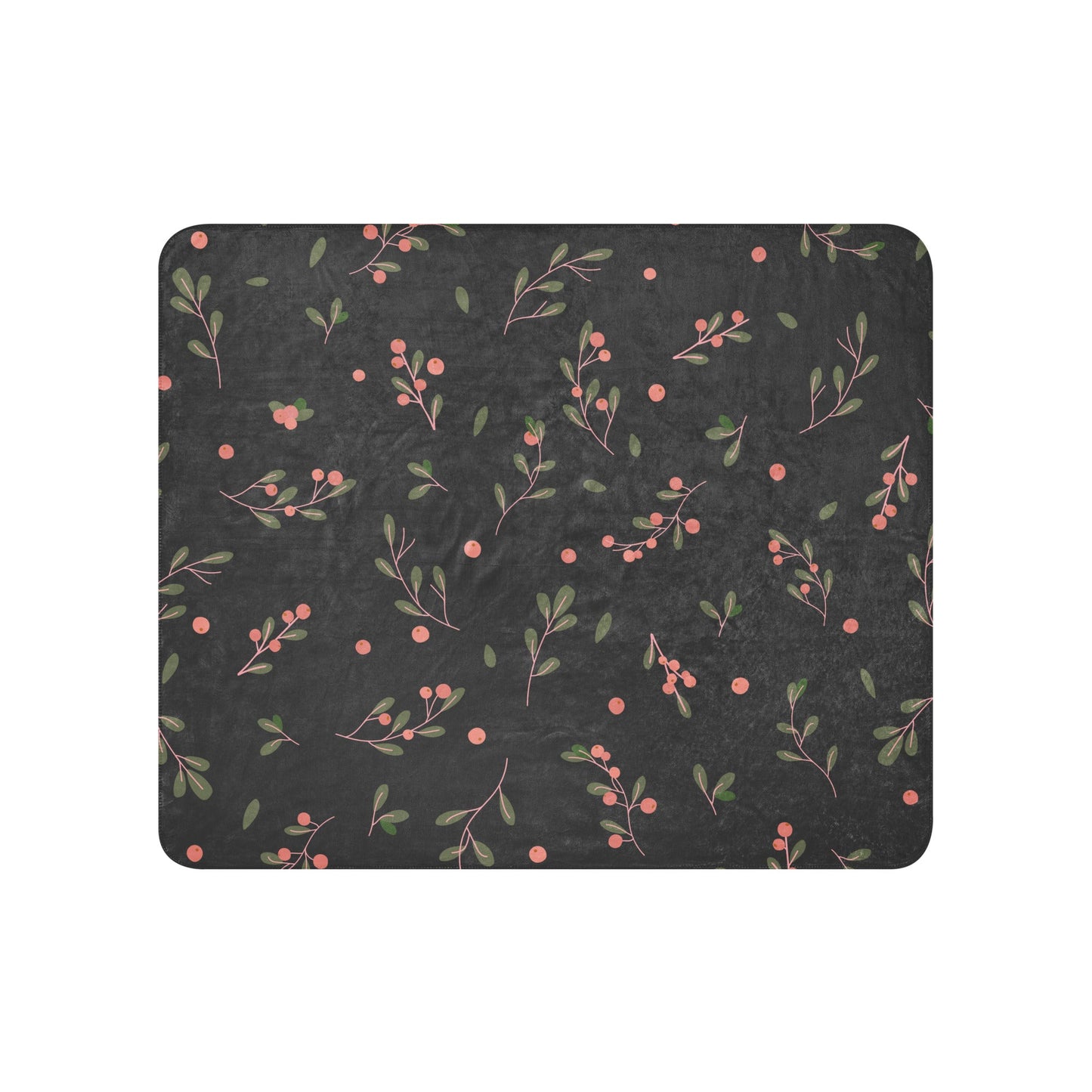 Christmas leaves grey 50"x60" Sherpa blanket - Bull & Node