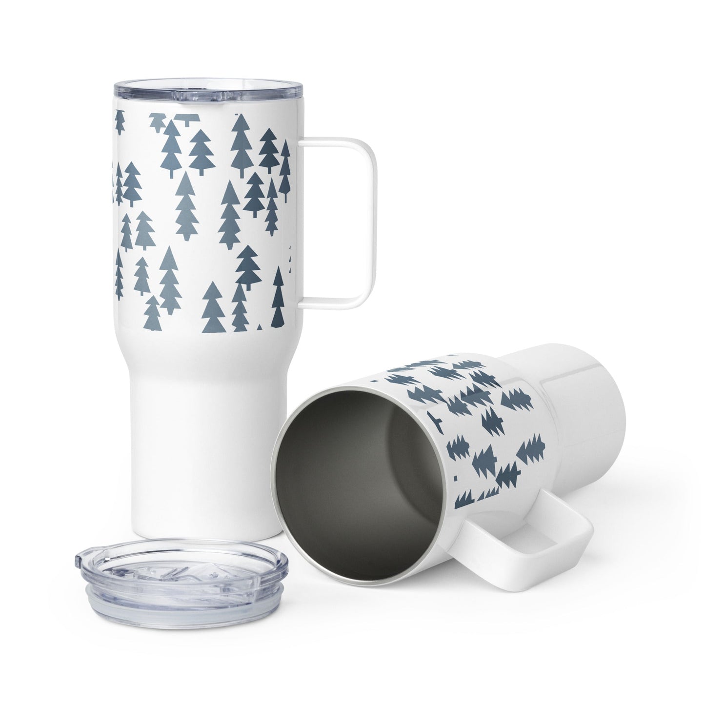 Christmas trees grey Travel mug - Bull & Node
