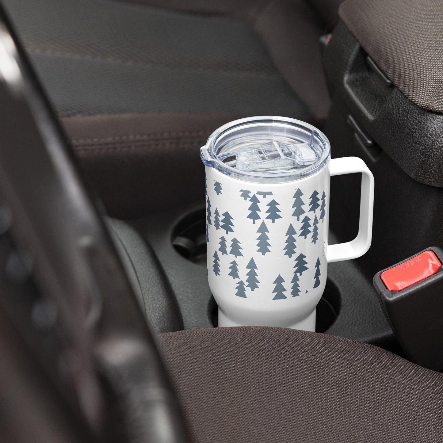 Christmas trees grey Travel mug - Bull & Node